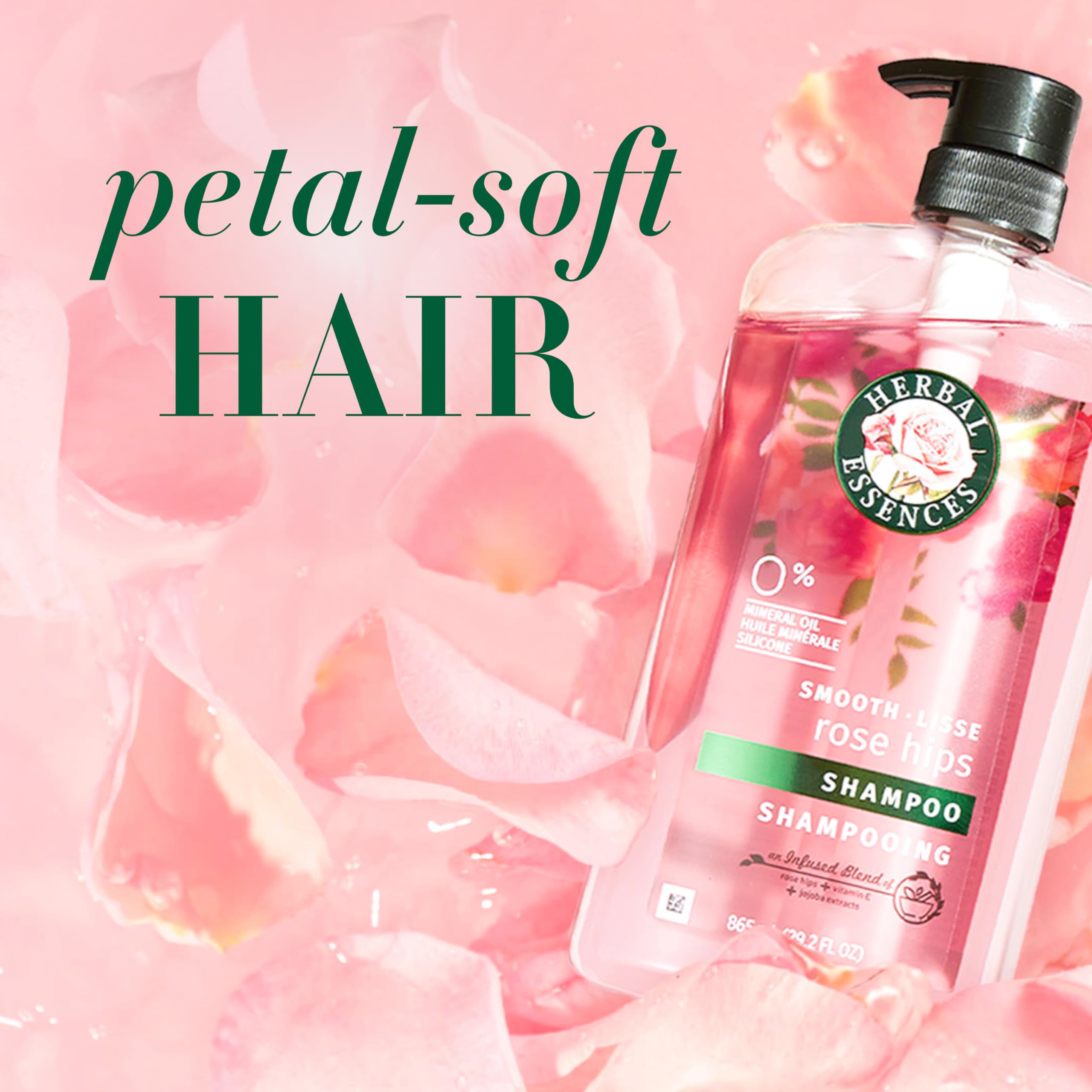 Herbal Essences Shampoo & Conditioner Set, Rose Hips - Smooth Collection, Paraben-Free, Color-Safe, Shiny Hair with Jojoba & Vitamin E, 29.2 Fl Oz Each, 2-Pack Halalzen