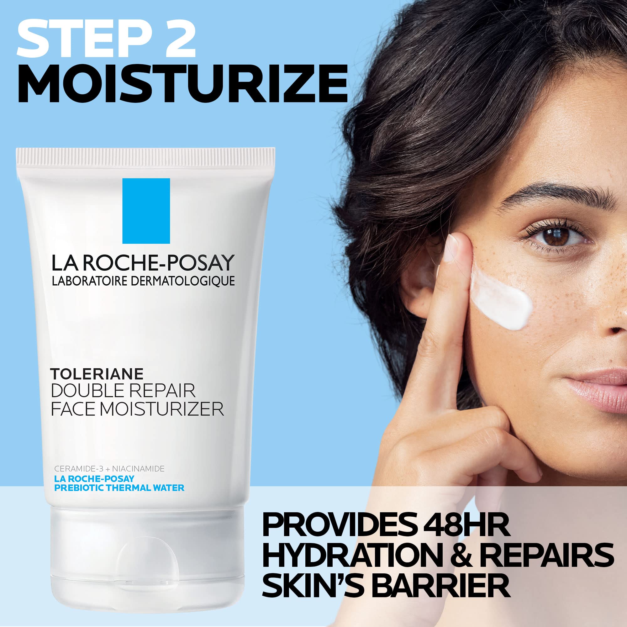 La Roche-Posay Toleriane Double Repair Face Moisturizer, Daily Moisturizer Face Cream with Ceramide & Niacinamide for All Skin Types, Immediate Comfort & Long Lasting Hydration, Fragrance Free Halalzen