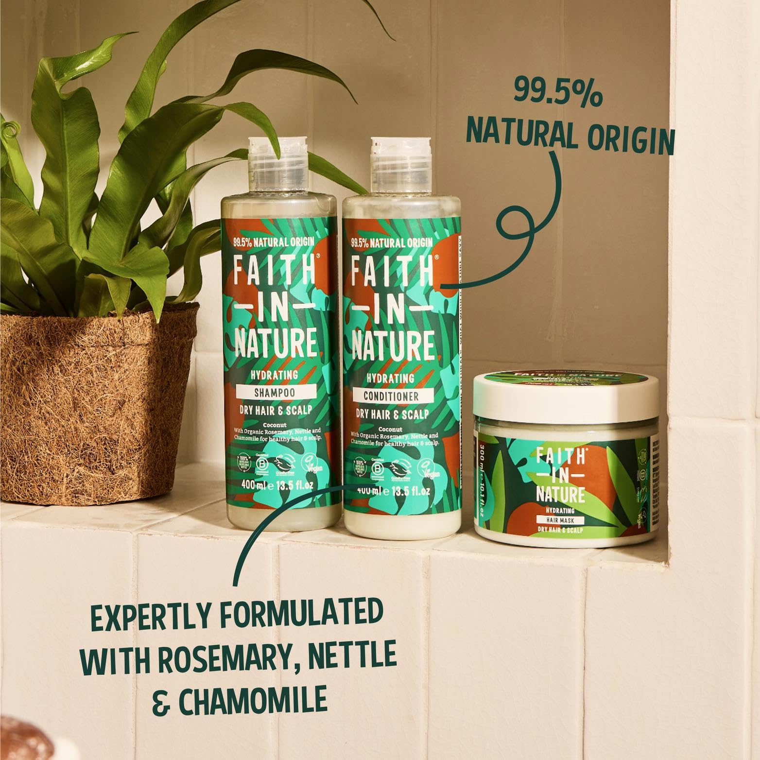 Faith In Nature Organic Aloe Vera Conditioner, Soothing for Normal Hair & Scalp, Vegan & Cruelty Free, No SLS, Silicones or Parabens, 400ml