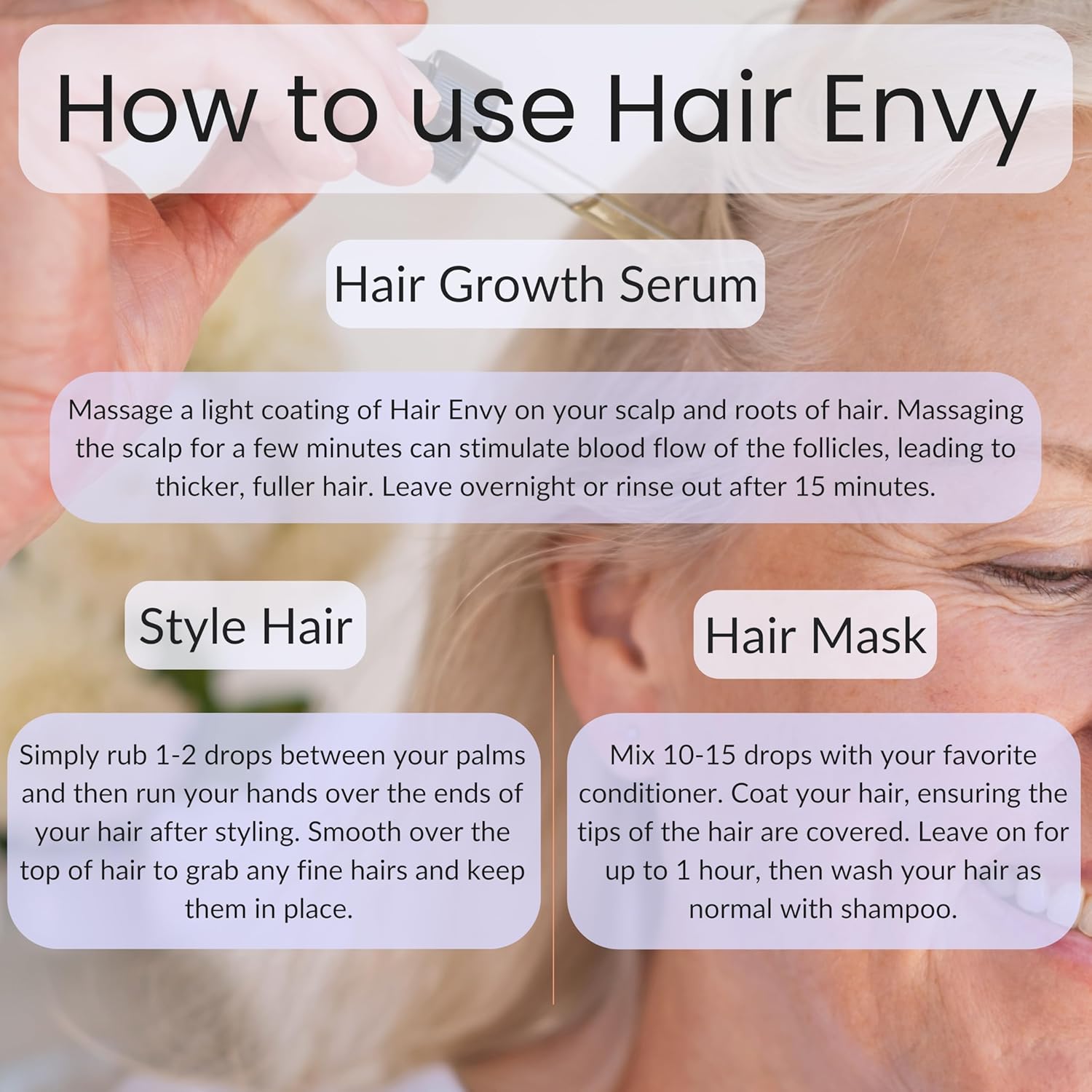 Vitality Extracts Hair Envy - Sérum naturel pour la pousse des cheveux - Huiles essentielles 100 % pures, 15 extraits de plantes, sans produits de synthèse, sans parabènes - Fortifie les cheveux, minimise la casse, stimule les follicules