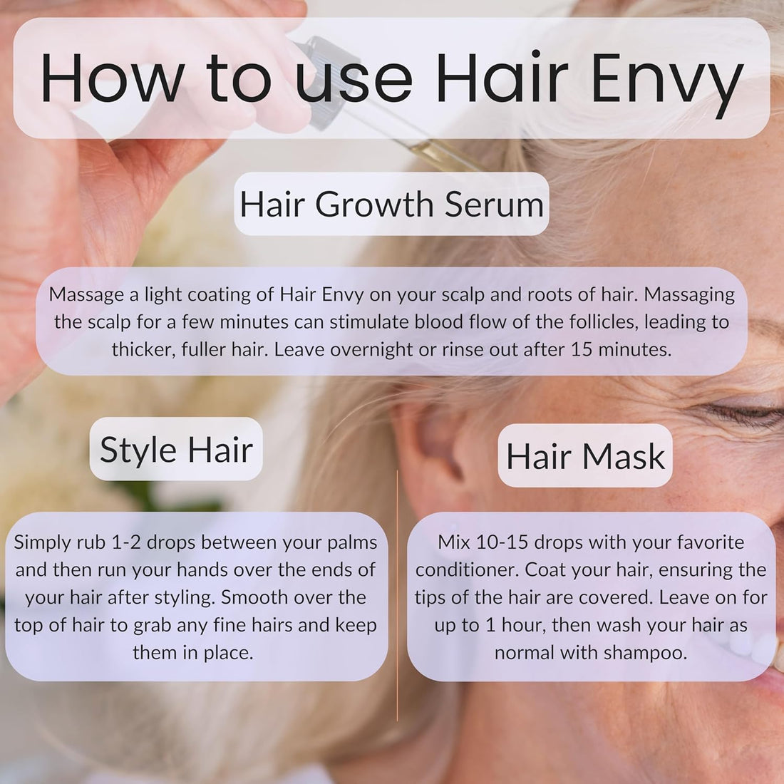 Vitality Extracts Hair Envy - Sérum naturel pour la pousse des cheveux - Huiles essentielles 100 % pures, 15 extraits de plantes, sans produits de synthèse, sans parabènes - Fortifie les cheveux, minimise la casse, stimule les follicules