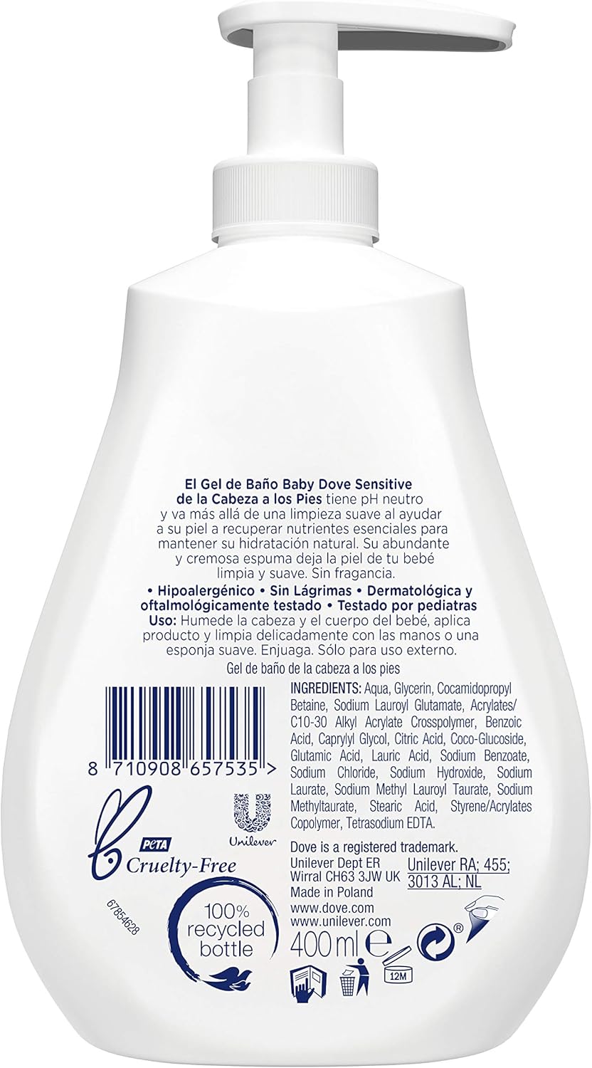 Dove Baby Sensitive Moisture Head to Toe Wash, 400ml