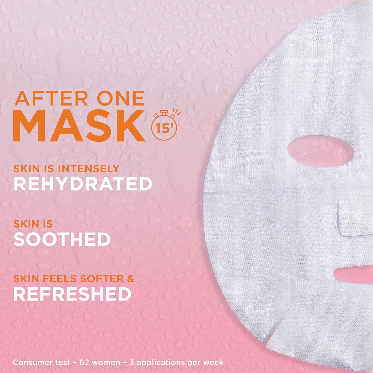 Garnier Moisture Bomb Chamomile and Hyaluronic Acid Sheet Face Mask, Hydrating & Soothing Face Sheet Mask, For Sensitive Skin, Cruelty Free &Vegan Tissue Mask, 28g