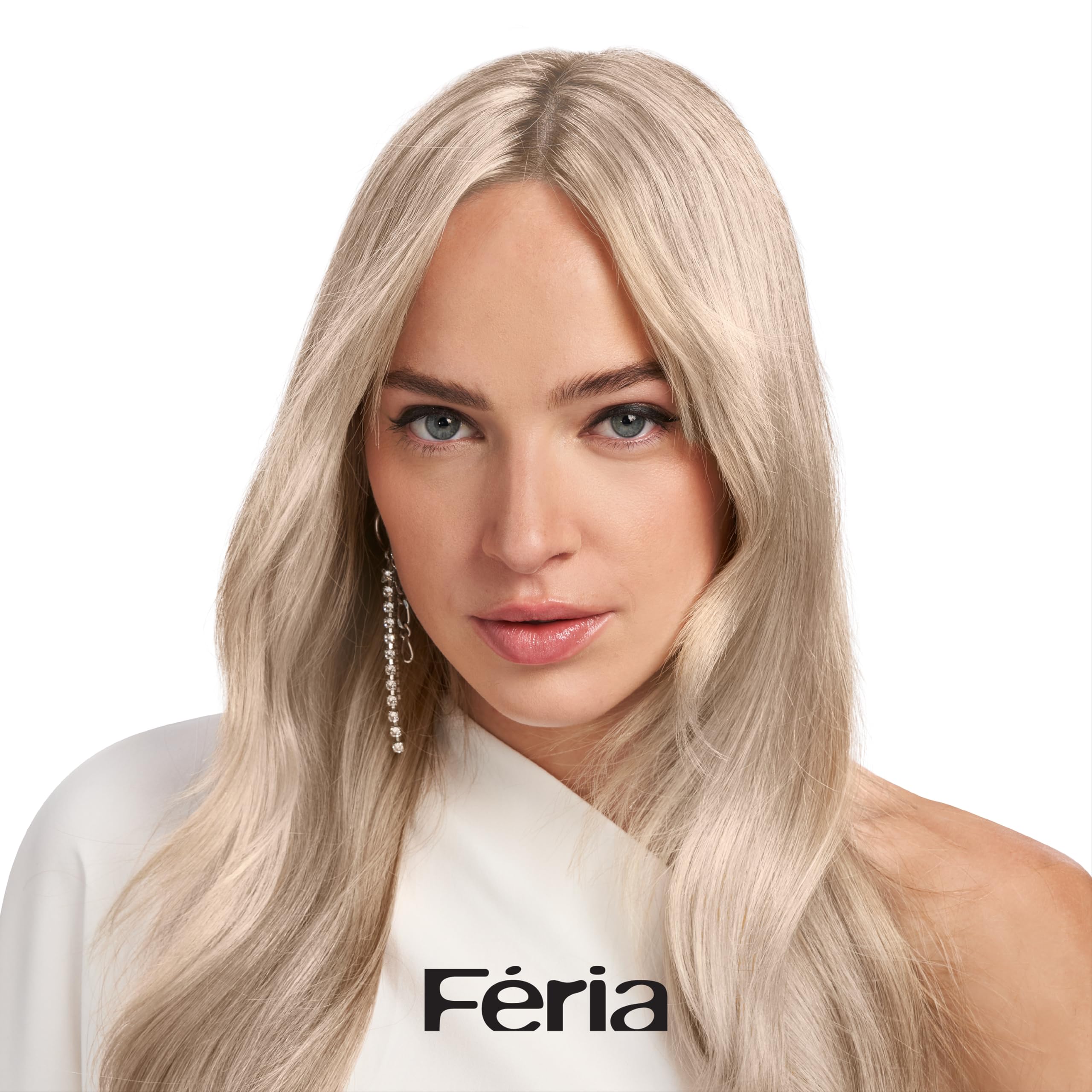 L’Oreal Paris Feria Long-Lasting Anti Brass Power Hair Toner, Ammonia Free Demi Permanent Hair Color, Ice Blonde Hair Toner, 1 Application