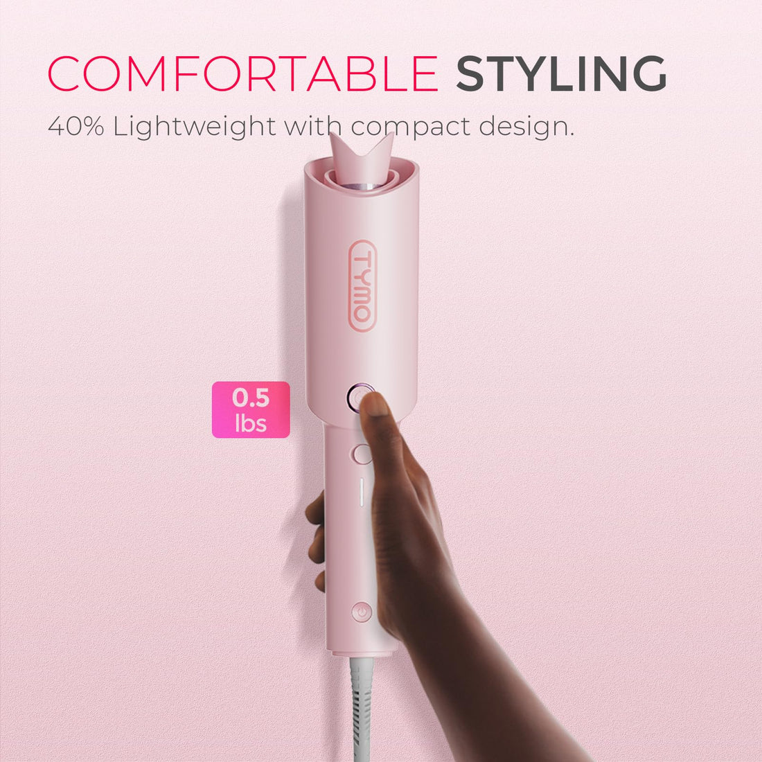 TYMO Hair Curler Automatic Rotating - CURLPRO, Beach Waves Curling Wand, Anti-Scald Curling Iron, Portable 500 Million Ionic, Dual Voltage & Lightweight for Travel, Ceramic Coating, Gray 1.25 inch Halalzen