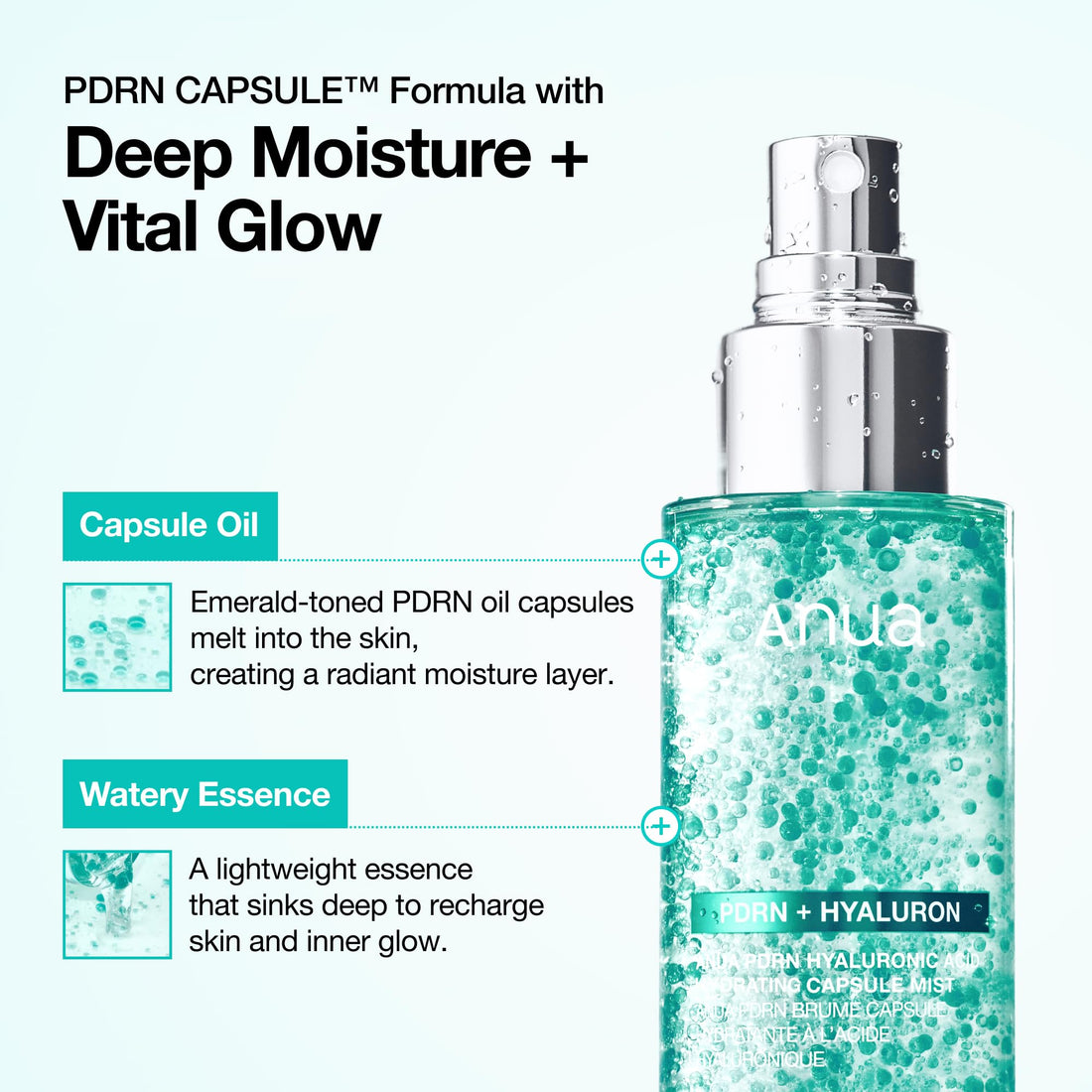 ANUA PDRN Collagen Glow Facial Serum Spray, Hydrating Face Mist, Hyaluronic Acid, dewy glass finish, All Skin Types, Instant Plumping Hydration, Firming Care, Korean Skincare, 3.38 fl oz Halalzen