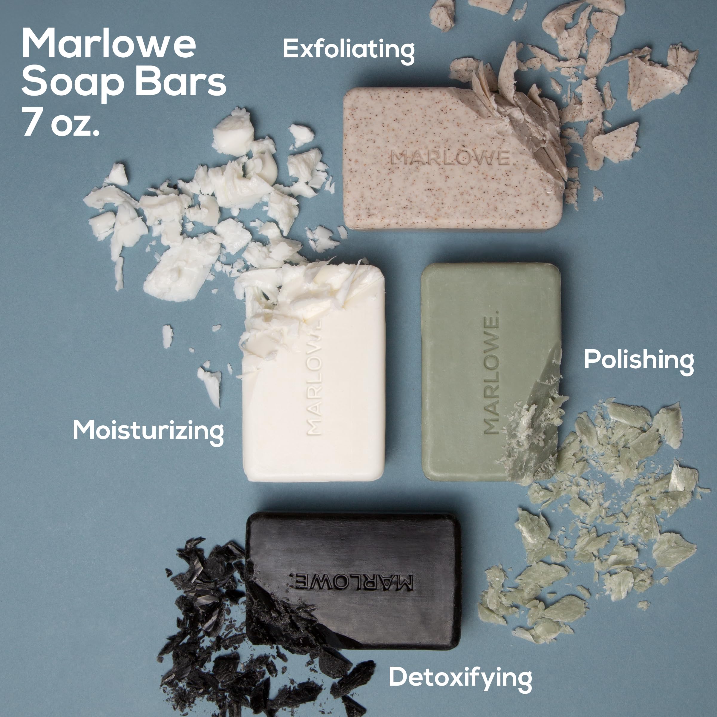 MARLOWE. No. 102 Body Scrub Soap 7 oz, Cedarwood & Sea Salt, Exfoliating Soap Bar with Shea Butter, Olive Oil & Green Tea Extracts, Cleanses, Smooths & Revitalizes Skin, Fresh & Zesty Scent
