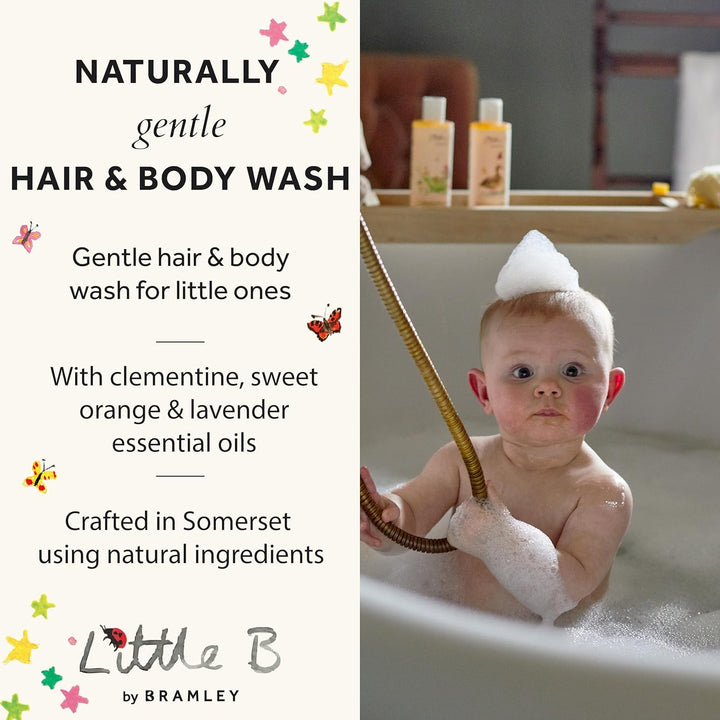 Bramley Little B Hair & Body Wash 5 Litre, Sulphate-Free Baby & Child Wash with Clementine, Sweet Orange & Lavender, Biodegradable Family Bath Refill Suitable from Birth