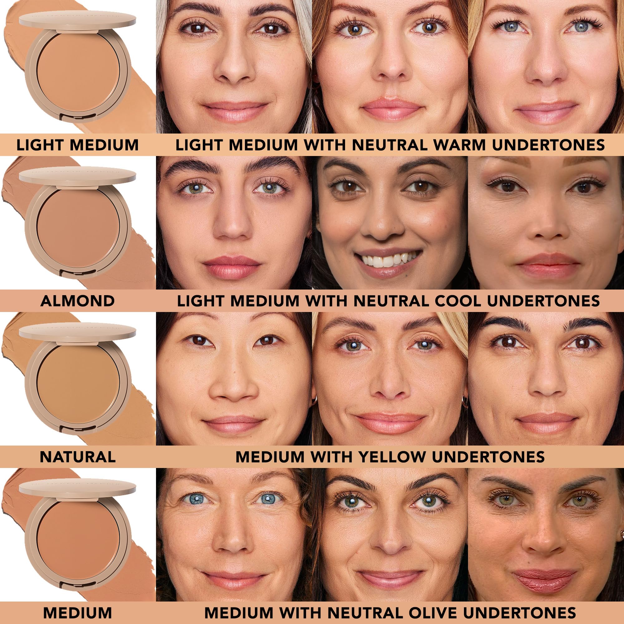 No Makeup Makeup Foundation, Weightless Cream-Balm Formula Conceals, Corrects and Camouflages with Skin-Tone Adaptive Flexshade Technology, Buildable, Long-Lasting, Cruelty-Free, Vegan, Golden Tan