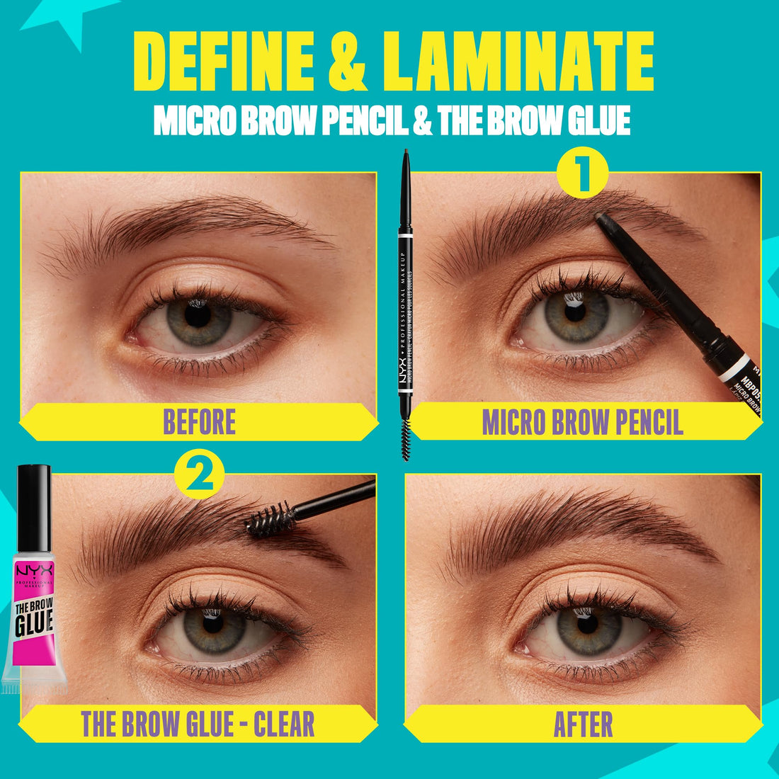 NYX Professional Makeup Brow Pencil, Micro Brow Dual Ended Ultrafine Pencil Tip with Mechanical Brow Tool and Spoolie Brush, Vegan Formula, Shade: Ash Brown