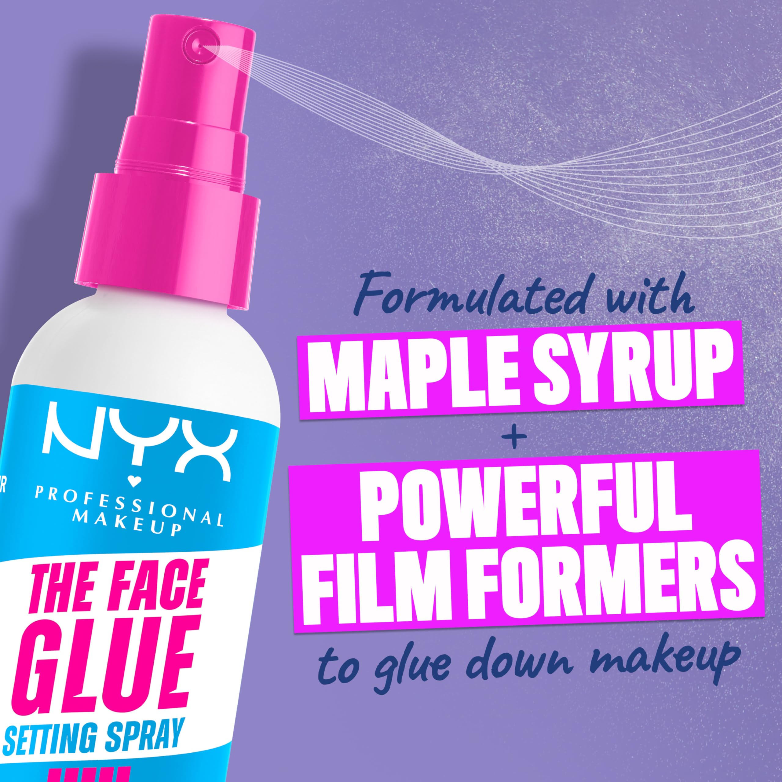NYX Professional Makeup Setting Spray, Makeup Setting Spray, Long-lasting Wear, Transfer Resistant & Waterproof, Dry Naturally, Flawless Makeup Appearance , The Face Glue, 60ml Halalzen