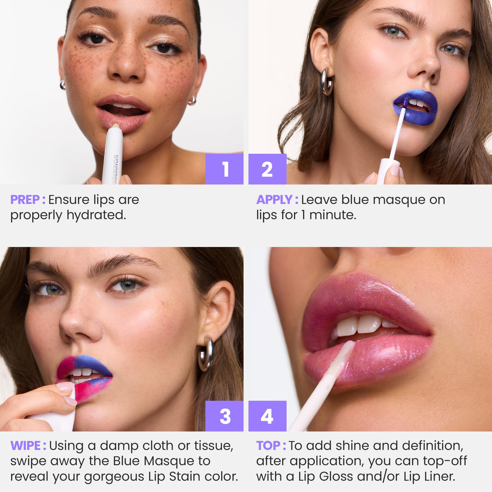 Wonderskin Wonder Blading Lip Stain Peel Off Masque - Long Lasting, Waterproof and Transfer Proof Pink Lip Tint, Matte Finish Peel Off Makeup Halalzen