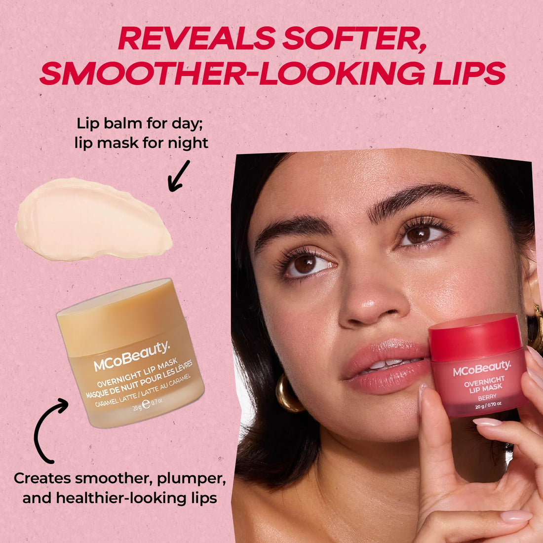 MCoBeauty - Double Duty Lip Mask - Contains Coconut Oil and Vitamin E Lip Balm for Day or Overnight Mask - Vanilla Scent - Skin Care and Makeup Accessories - Holiday Essentials - 15g Halalzen