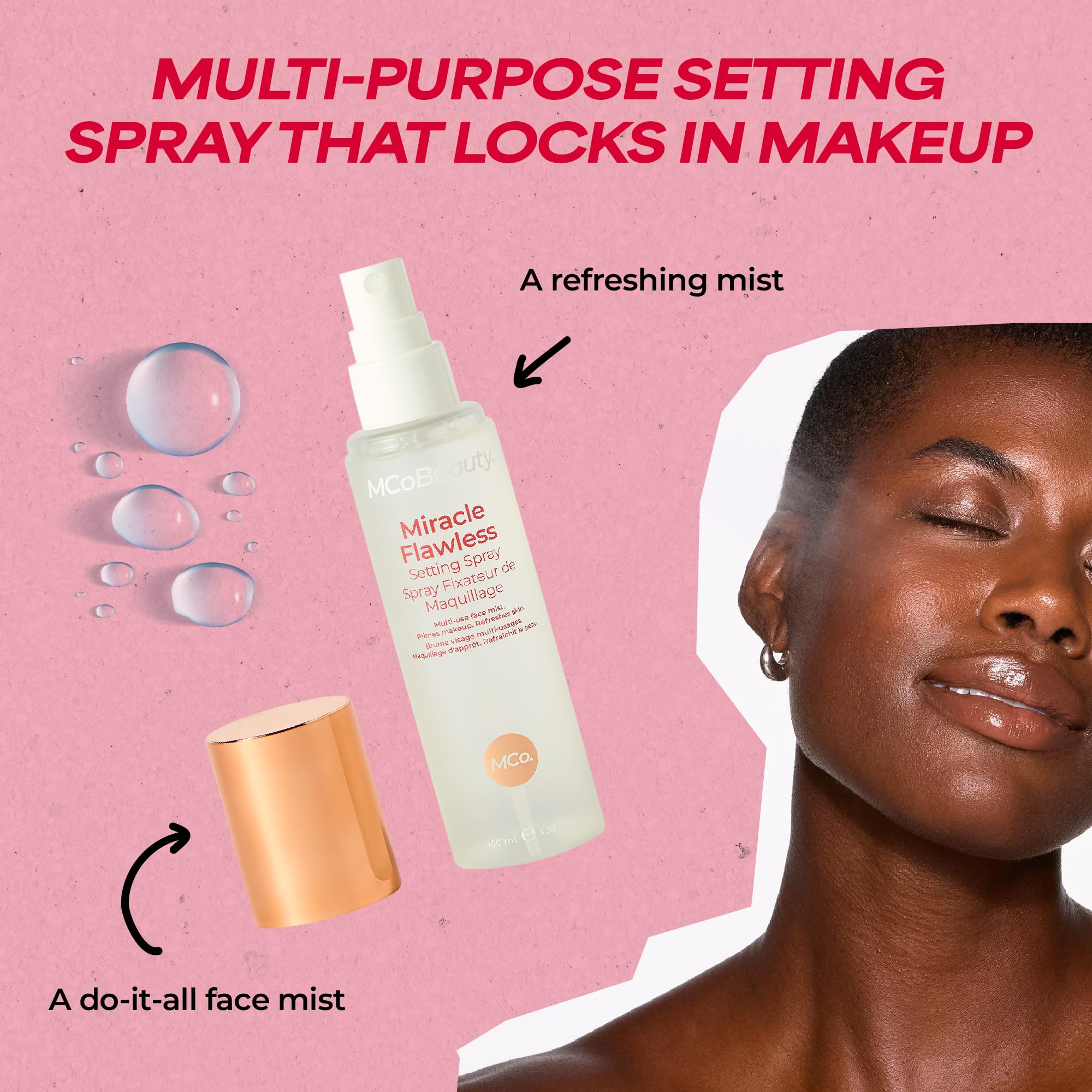 MCoBeauty - Miracle Flawless Setting Spray - Hydrating Multi-Use Mist with Aloe Vera and Glycerin - Primes, Sets and Refreshes Makeup - Setting Spray Makeup - 100ml Halalzen