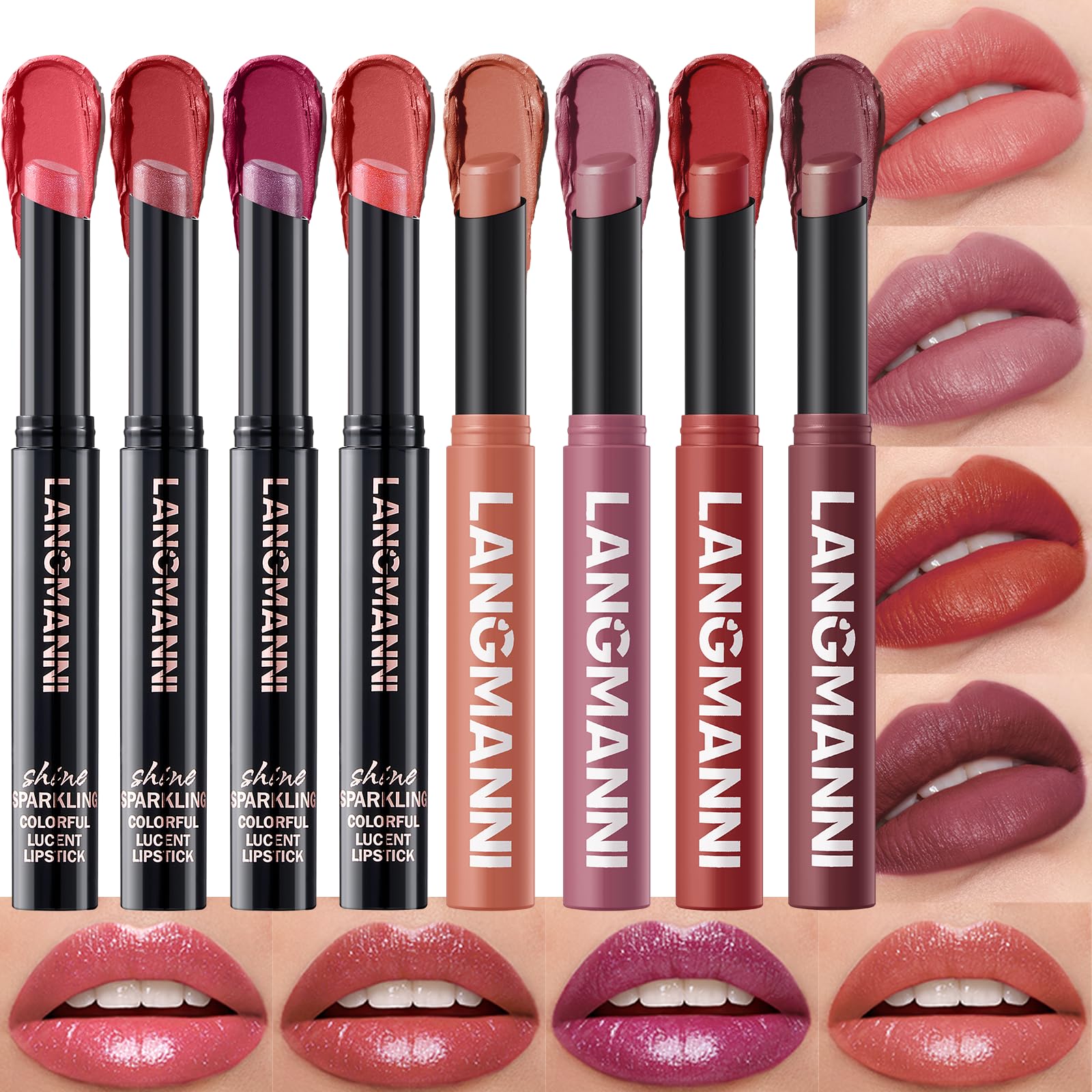 12Pcs Velvet Matte Lipstick Nude Matte Soft Dark Color Stick High Pigmented Long-Lasting Waterproof Lip Stick Lip Balm Beauty Cosmetics Gift for Women(01#-12#)