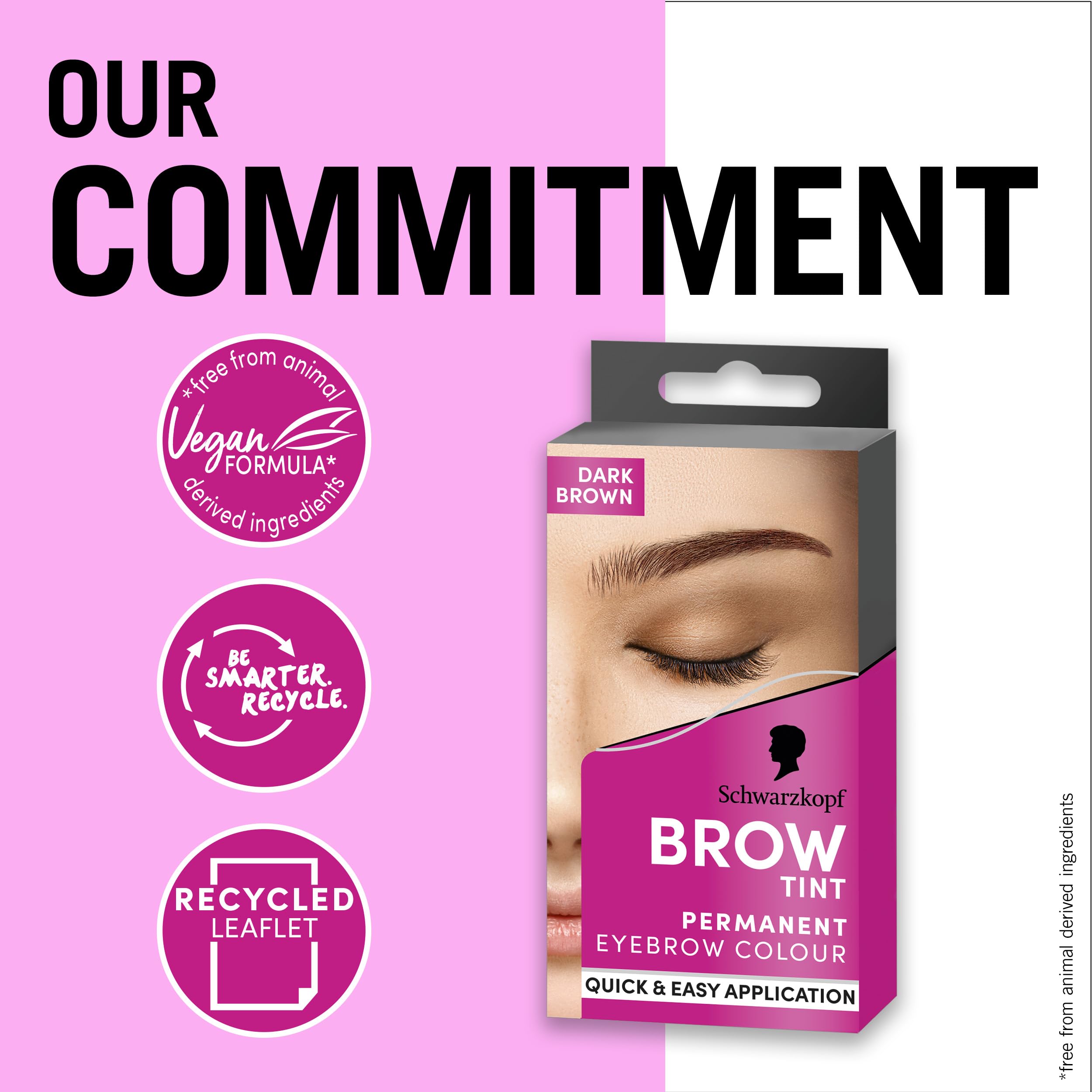 Schwarzkopf Brow Tint Dark Brown (10ml), Permanent Eyebrow Tint, Long-Lasting Intensity, Water- and Smudge-Proof, Easy Application Brow Tint for Up to 10 Applications, Vegan Formula