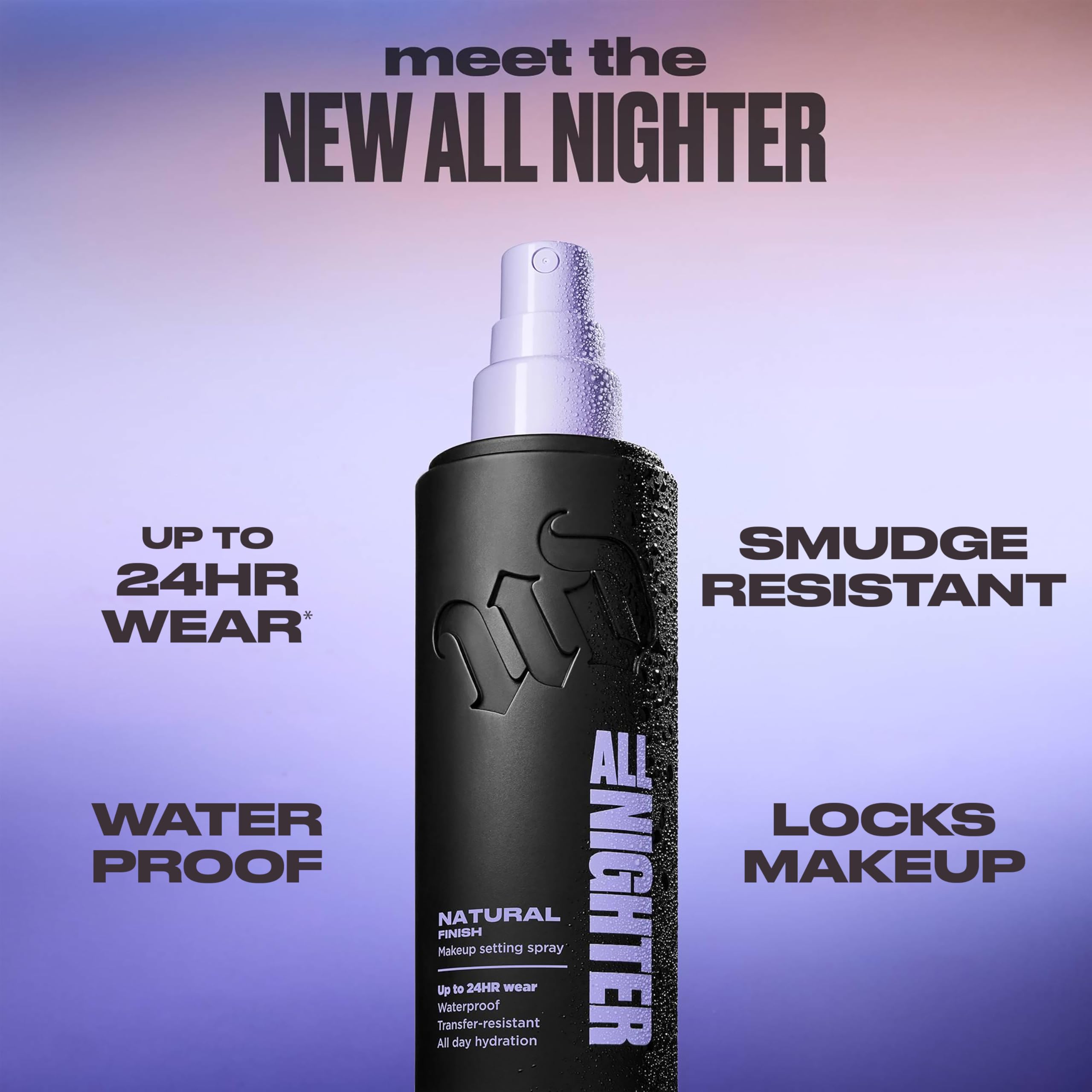 Urban Decay All Nighter Waterproof Makeup Setting Spray Natural Finish, Up to 24hr Wear, +22% Finer Mist, Hydrating, Sweat & Transfer Resistant Halalzen