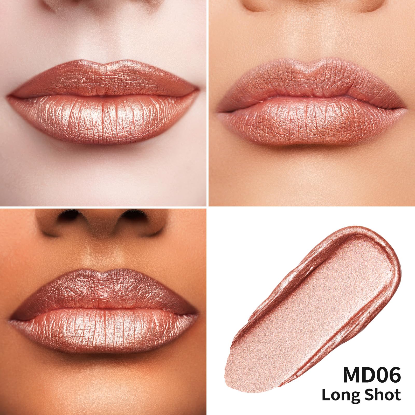Oulac Metallic Diamond Shine Liquid Lip Gloss - Glitter Glossy for Lip & Eye, Long Lasting 24H + & Waterproof, Lightweight Lip Stain, 3D Metallic Finish, No Transfer, Vegan, 4.5ml,MD05 Loose Control Halalzen