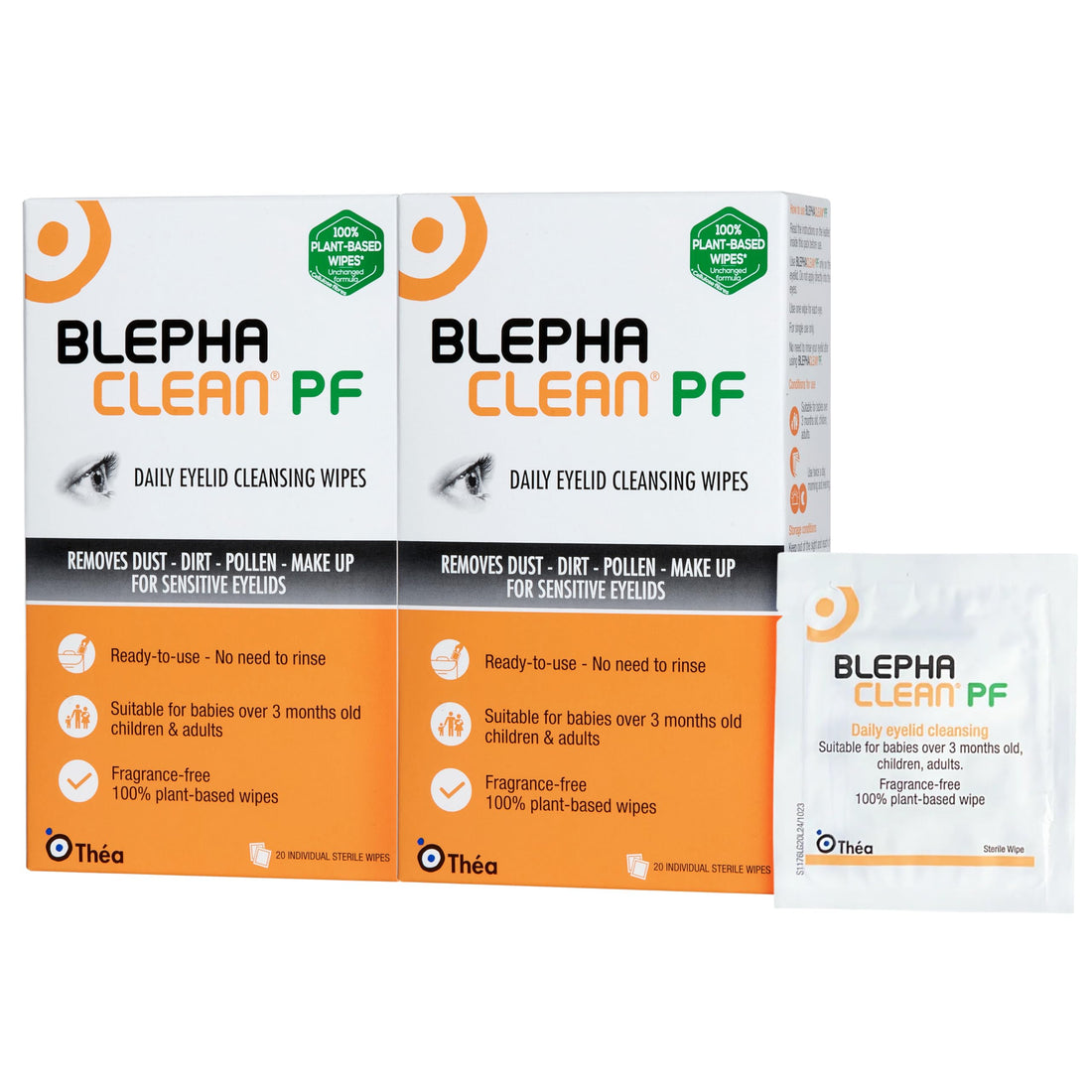 Blephaclean PF Daily Eyelid Wipes - Gentle Cleansing for the eyelids and skin around the eyes, Suitable for Babies (over 3 months old), children & adults, 20 Sterile Plastic-Free Wipes Halalzen