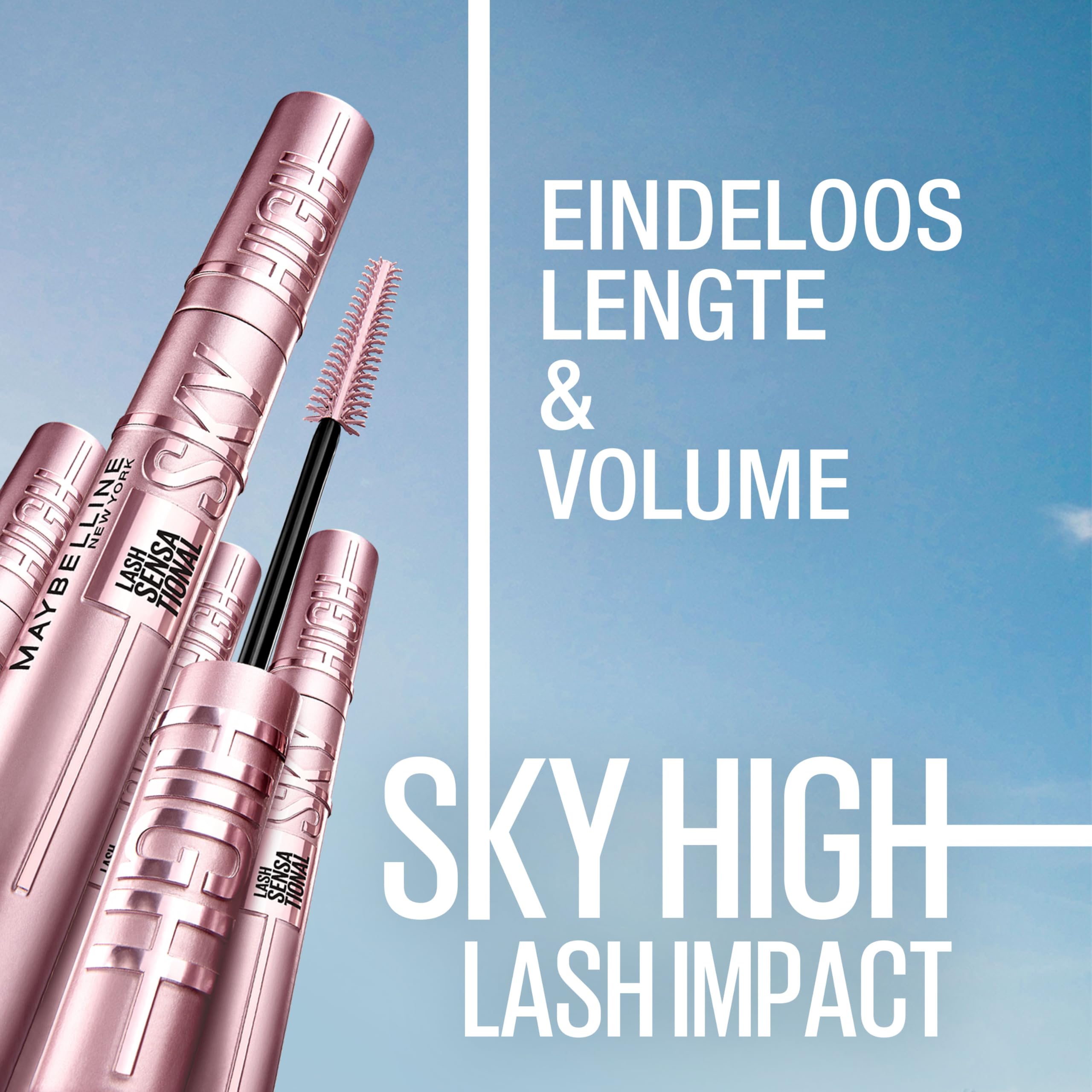 Maybelline New York Lash Sensational Sky High Mascara, Volumising & Lengthening Mascara, Washable Flake-Free Formula Infused with Bamboo Extract & Fibres, 7 ml, Shade: Brown Halalzen