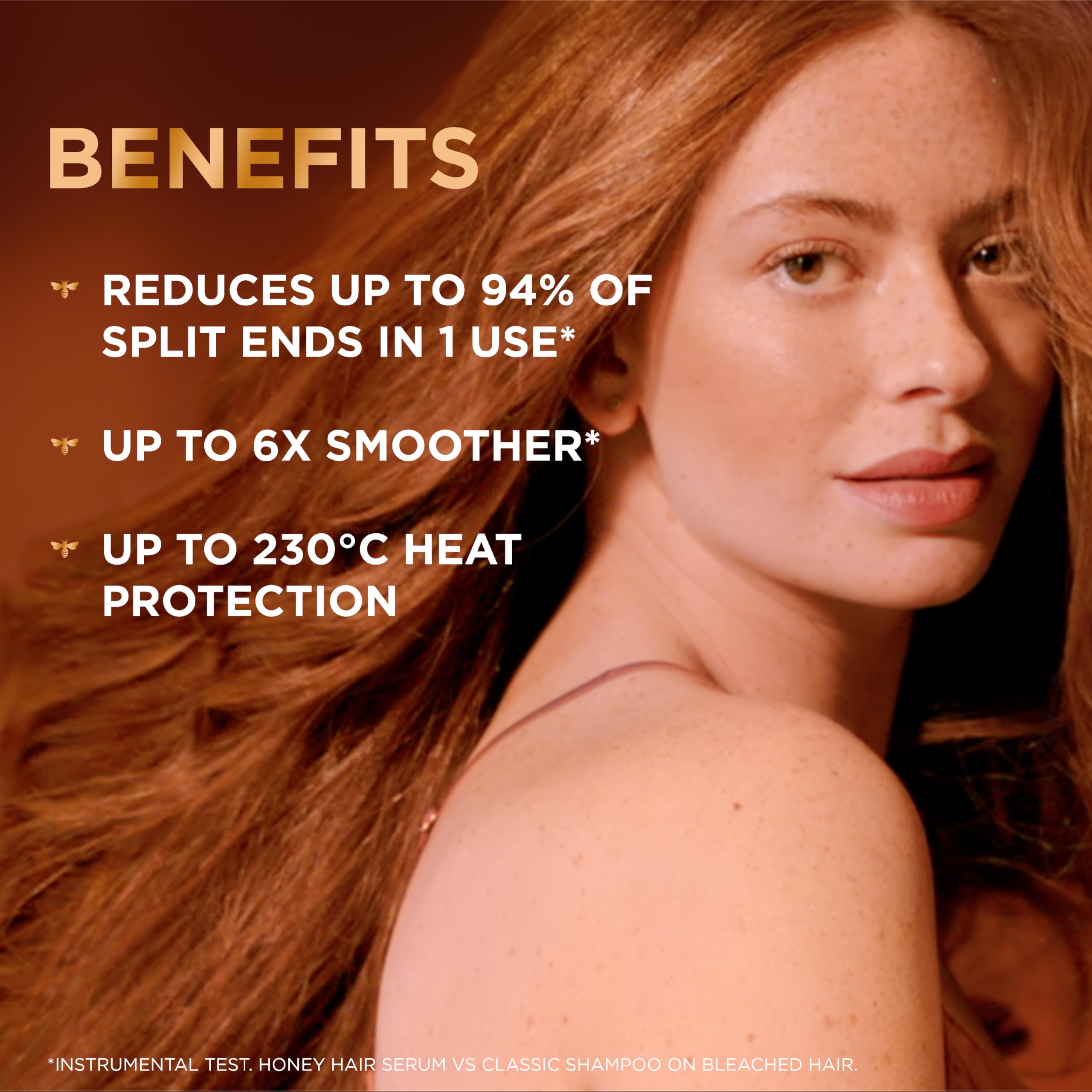 Garnier Ultimate Blends Hair Honey Repairing Serum for Damaged Hair, Non-Sticky, Non-Greasy - Up to 6X Smoother & Reduces Up To 94% of Split Ends in 1 Use - 115 ML