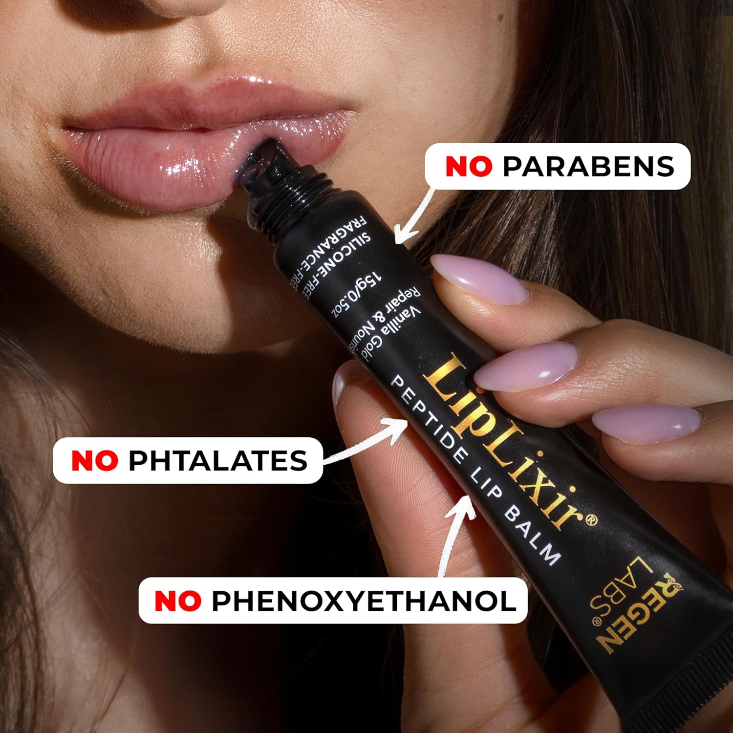 LipLixir Non Toxic Peptide Lip Balm – EWG® VERIFIED, All-Natural, Ultra-Clean, Hydrating, Doctor Approved Lip Gloss – Fragrance-Free with Shea, Cocoa & Coconut Oil, (Reformulated Thicker Formula) Halalzen