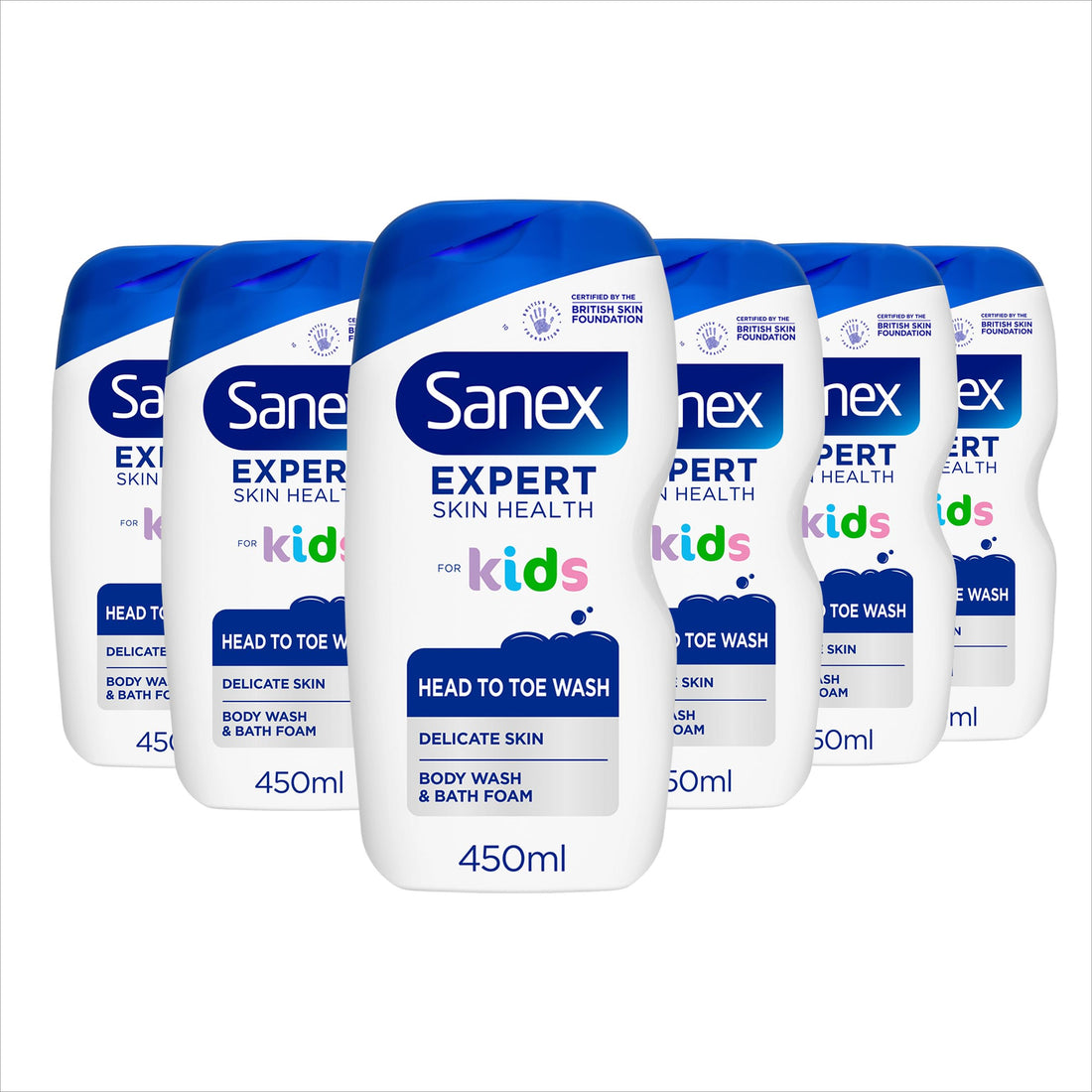 Sanex Expert Skin Health Head to Toe Kids’ Body Wash 720ml - protects delicate skin - children’s shower gel - gently cleanses - 12h hydration - dermatologically tested - paediatrician approved