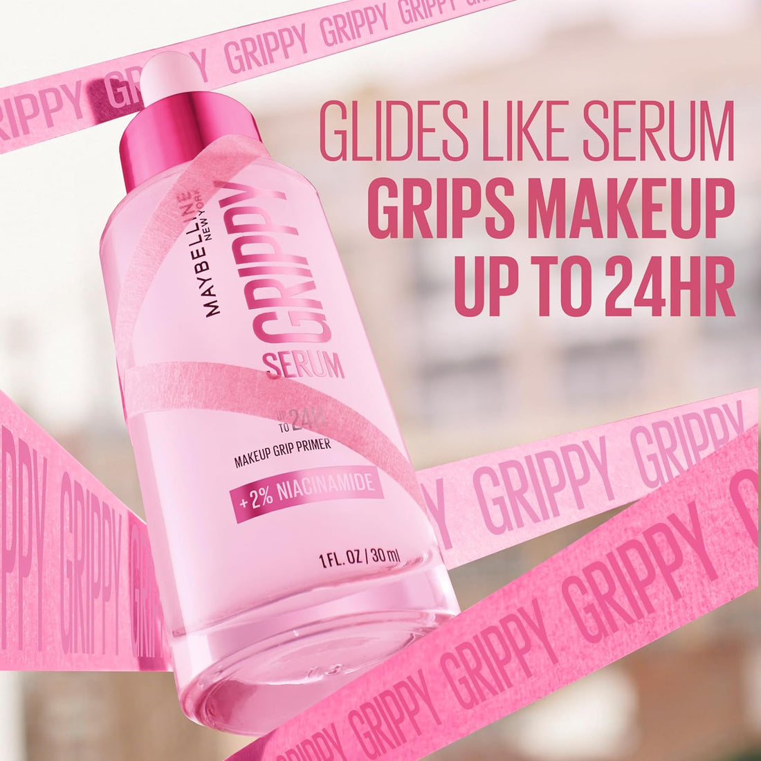 Maybelline Grippy Serum Primer, Hydrating Makeup Primer with 2% Niacinamide For Up To 24HR Make Up Wear, Clear, 1 Count Halalzen
