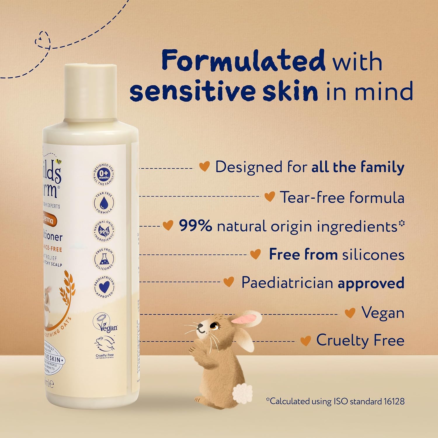 Childs Farm OatDerma Hair Conditioner, Fragrance and Tear Free, Soothing for Sensitive Skin and Scalp, Baby, Kids, 250ml