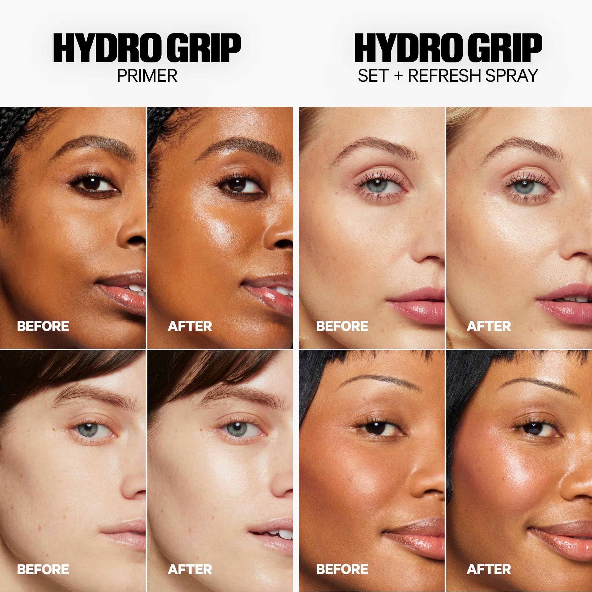 Milk Makeup Hydro Grip Set + Refresh Spray with Hyaluronic Acid – Sets Makeup + Hydrates Skin for Up to 12 Hours – Long-Lasting, Alcohol-Free Facial Mist for Dewy, Radiant Skin
