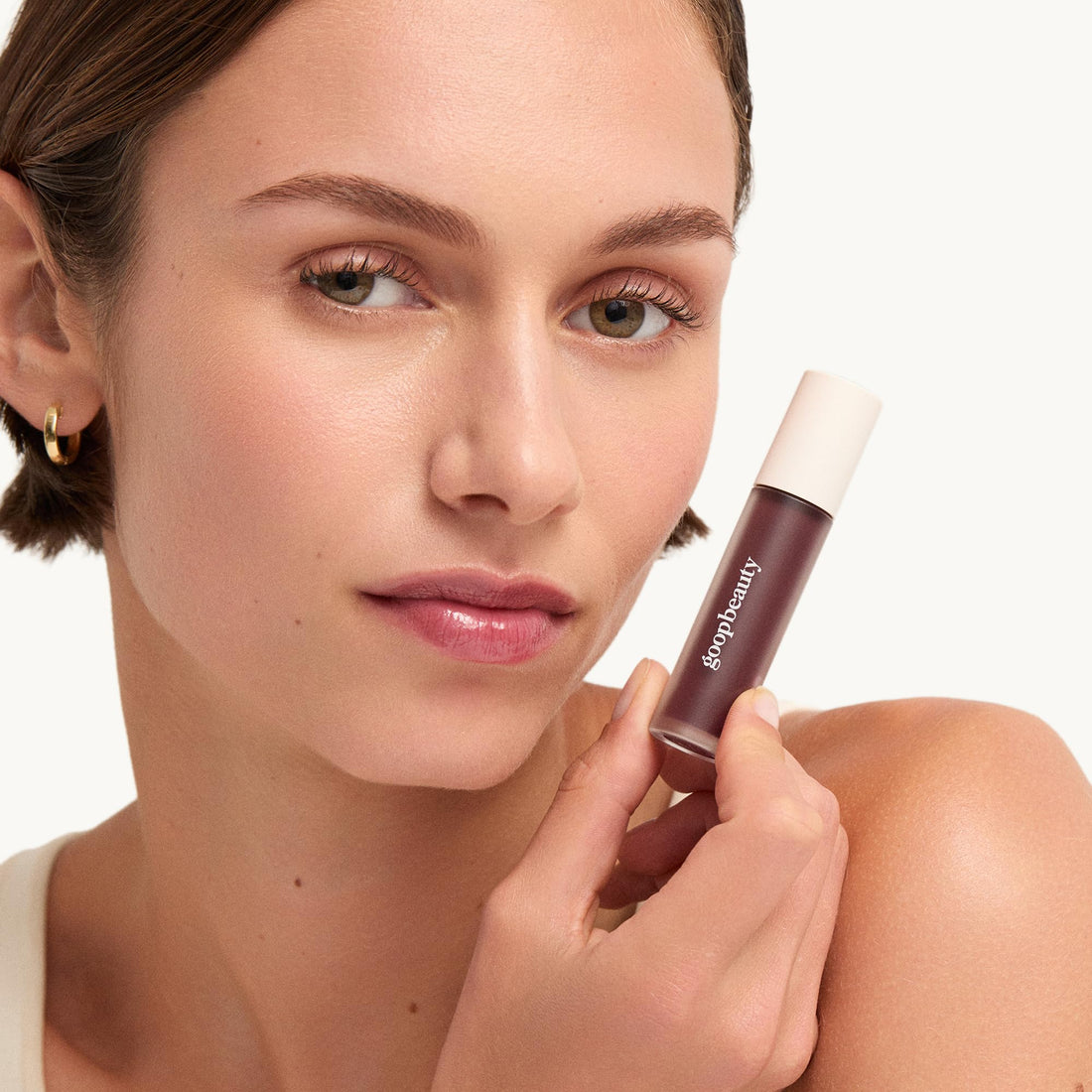 goop Beauty Hydra-Barrier Gel Gloss | Hydrating Lip Gloss to Moisturize & Plump Lips | Hyaluronic Acid & Vitamin E | Glaze - Palest Clear Pink | 0.13 oz