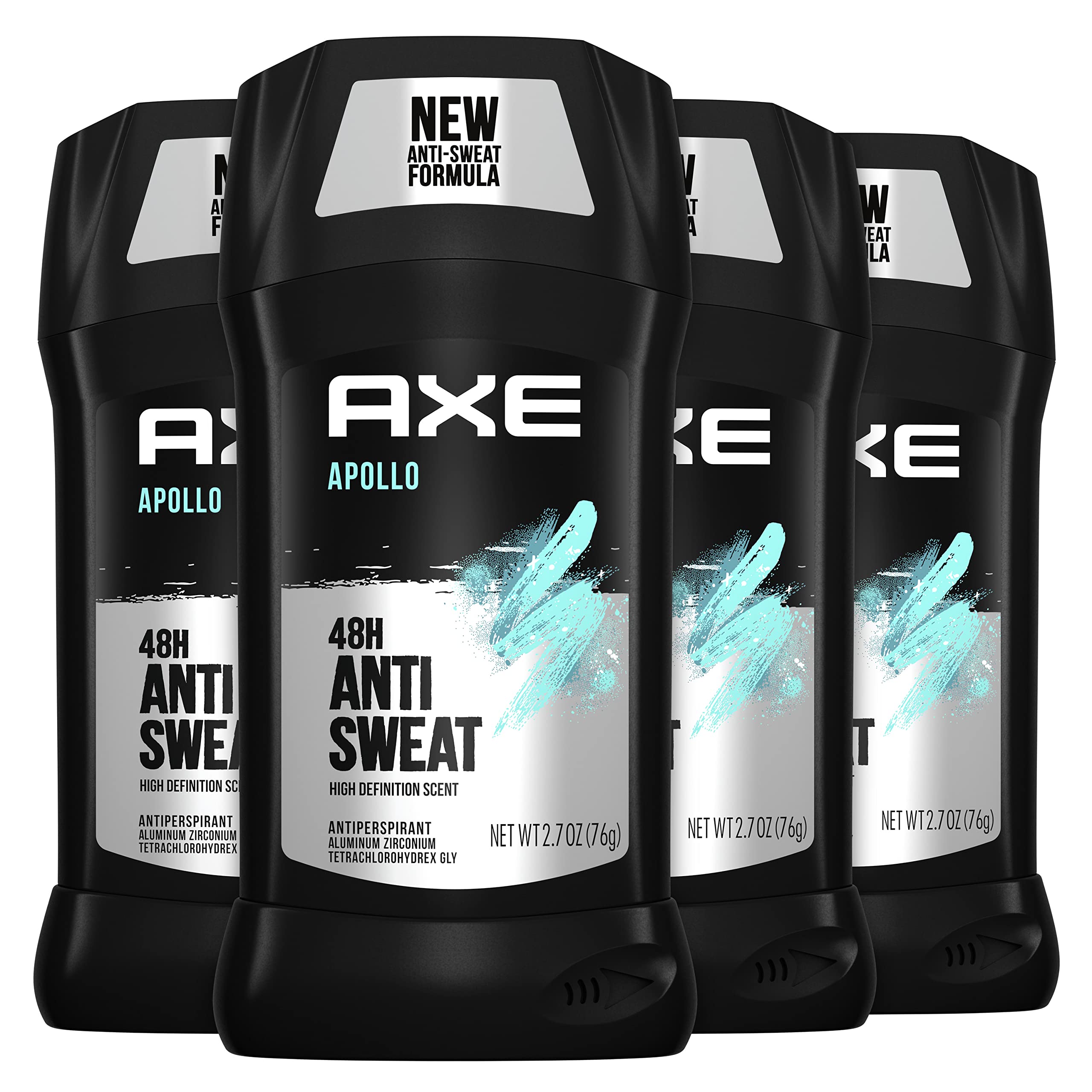 AXE Apollo Antitranspirant Deodorant Stick für Männer Salbei & Zedernholz, 48 Stunden Anti-Schweiß Herren Deodorant, 76 g (4er Pack)