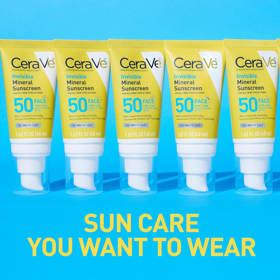 CeraVe Invisible Mineral Sunscreen SPF 50, Face Sunscreen for Sensitive Skin With Zinc Oxide & Titanium Dioxide, Vitamin E + Niacinamide + Ceramides, Oil Free, Travel Size 1.62 oz Halalzen