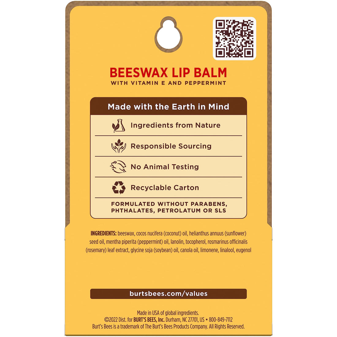 Burt's Bees Lip Balm Multipack, Chapstick Lip Balms With Beeswax And Vitamin E, Duo Value Pack, 2x4.25g Halalzen