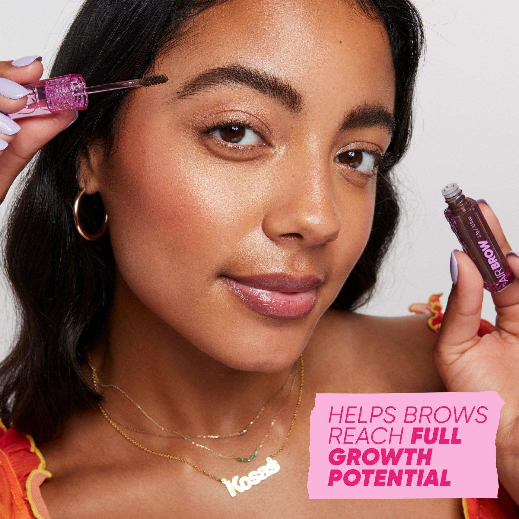 Kosas Air Brow Tinted Eyebrow Gel – Volumizing Brow Gel with Flexible Long-Lasting Hold, Soft Brown