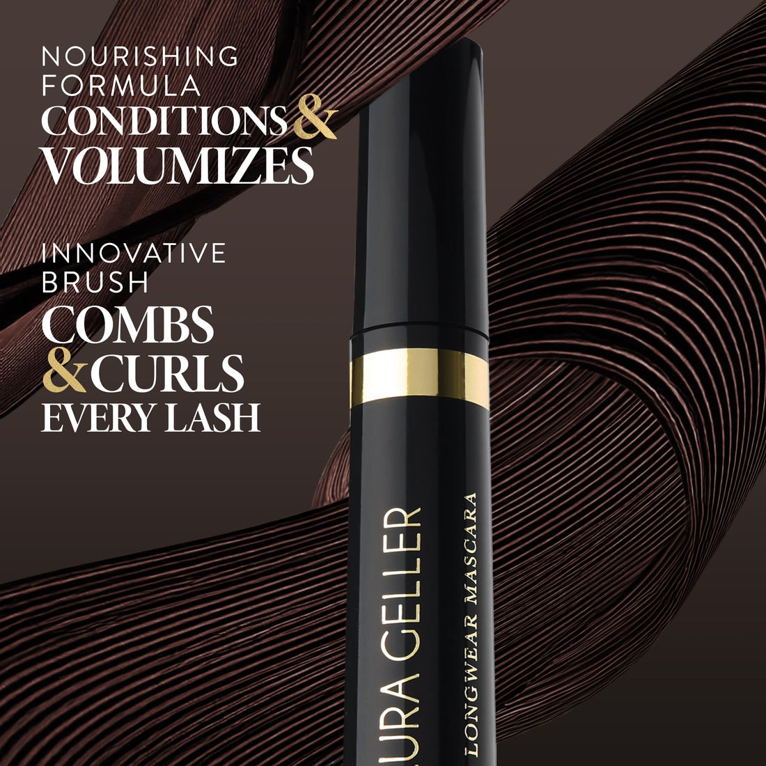LAURA GELLER NEW YORK Kajal Longwear Mascara – Black – Volumizing, Lengthening, & Defining Mascara - Smudge‑Proof & Flake‑Proof Wear, Buildable Formula