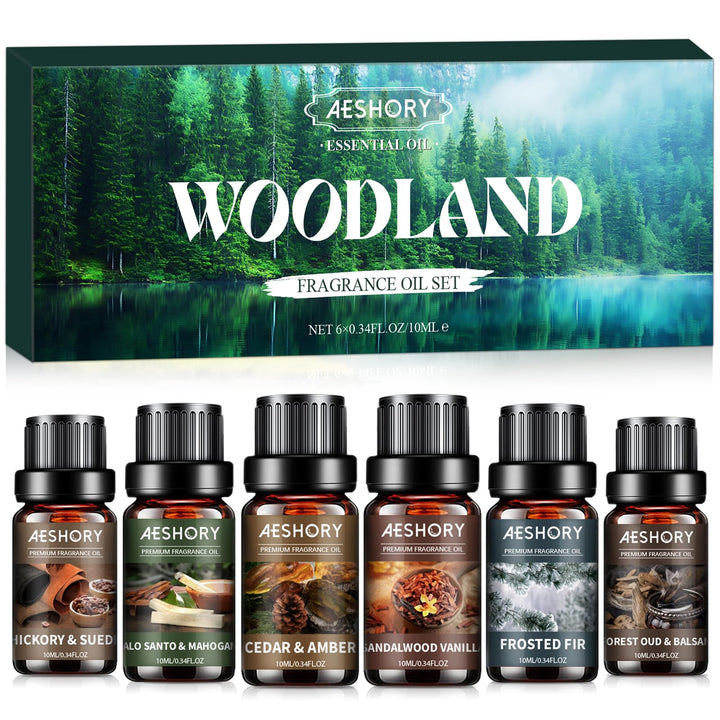 AESHORY 6 x 10ml Hotel Essential Oils Set, Premium Luxury Aroma Oil Scented Oil for Diffuser for Home, Humidifier, Candle Making, Air Freshening