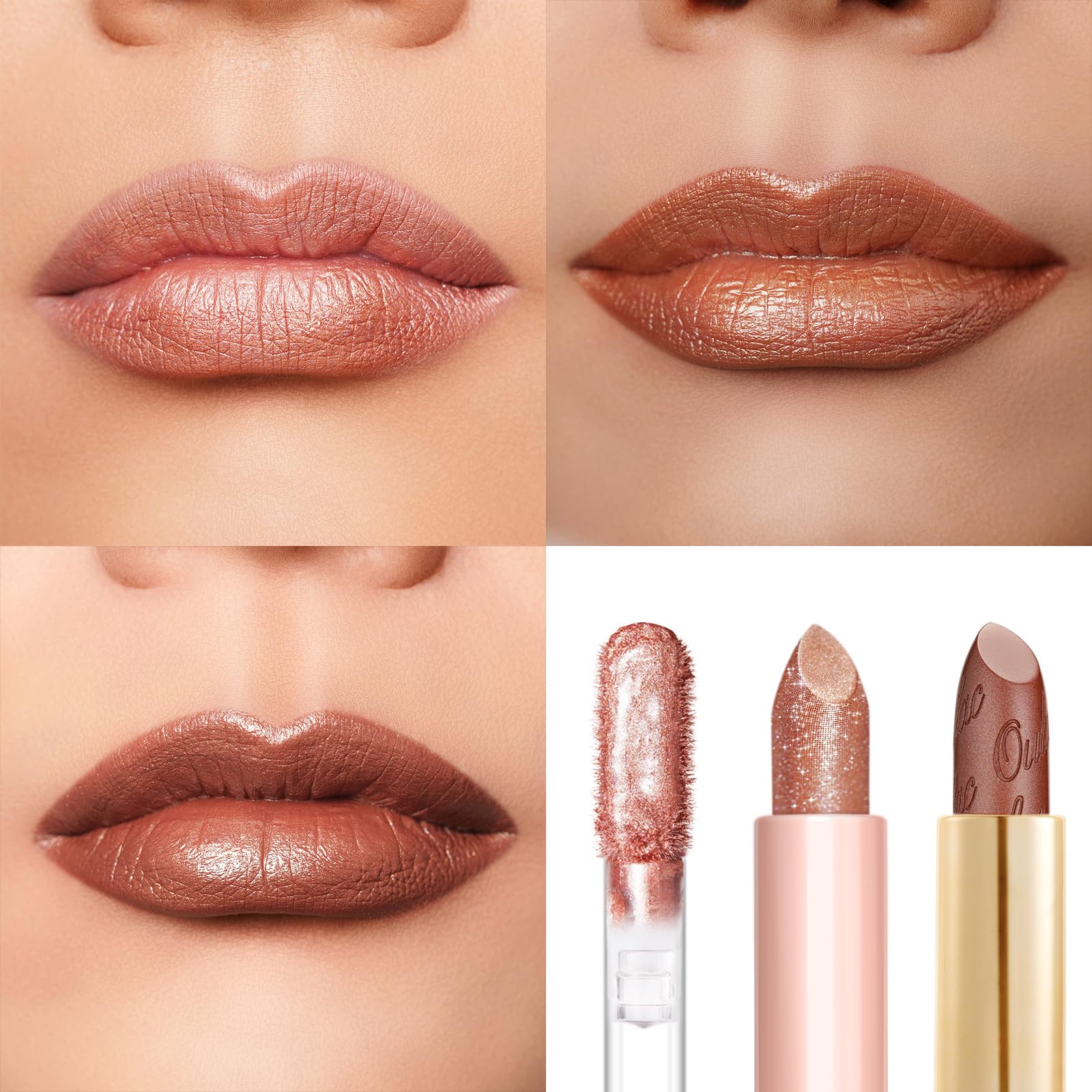 Oulac Metallic Diamond Shine Liquid Lip Gloss - Glitter Glossy for Lip & Eye, Long Lasting 24H + & Waterproof, Lightweight Lip Stain, 3D Metallic Finish, No Transfer, Vegan, 4.5ml,MD05 Loose Control Halalzen