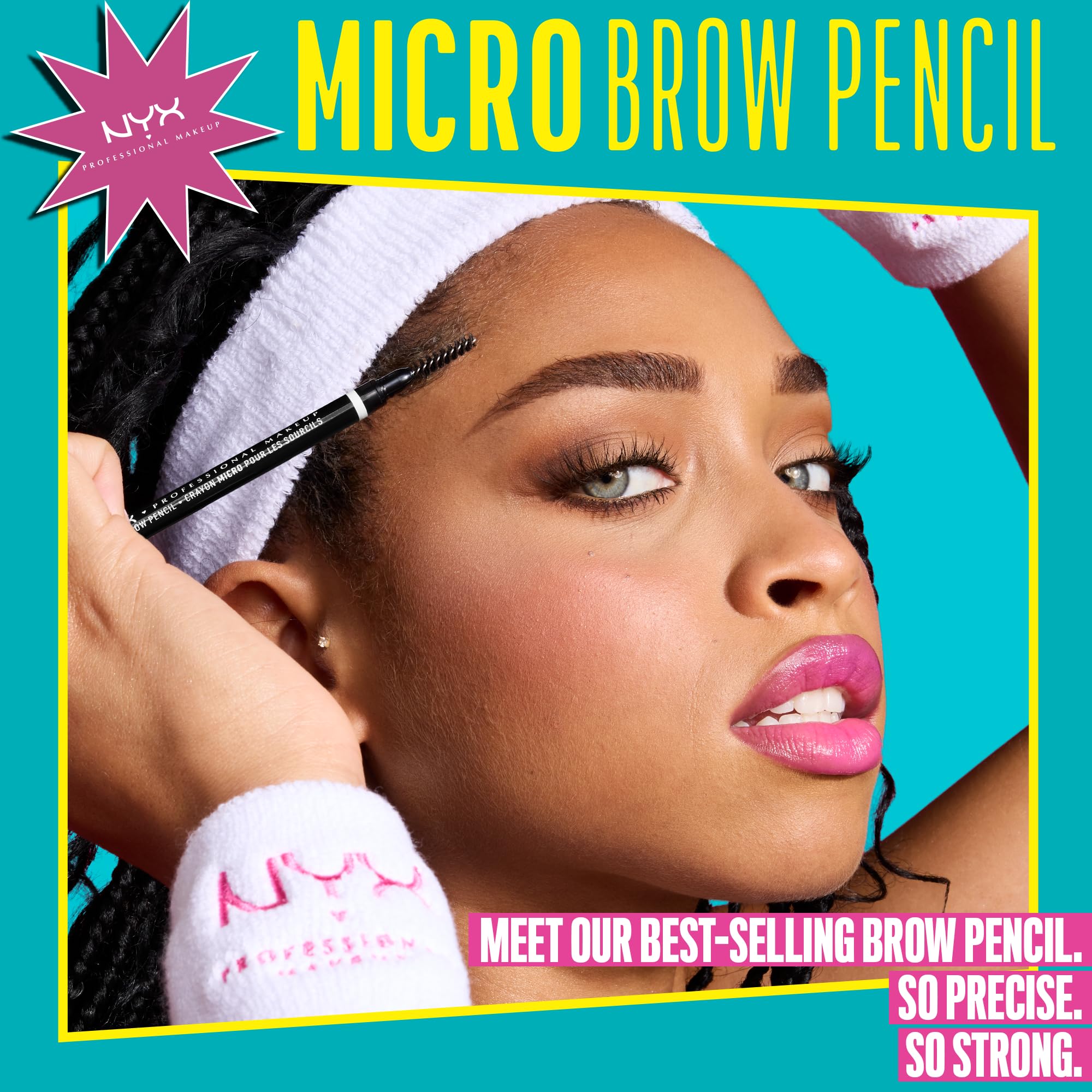 NYX Professional Makeup Brow Pencil, Micro Brow Dual Ended Ultrafine Pencil Tip with Mechanical Brow Tool and Spoolie Brush, Vegan Formula, Shade: Ash Brown