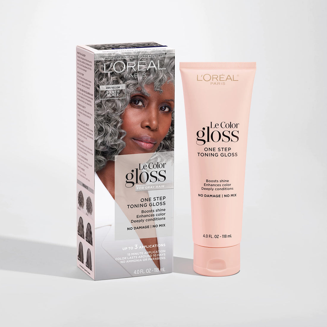 L’Oreal Paris Le Color Gloss One Step In-Shower Toning Hair Gloss for Bleached Hair, Neutralizes Brass, Conditions & Boosts Shine, Platinum Pearl, 4 Ounce