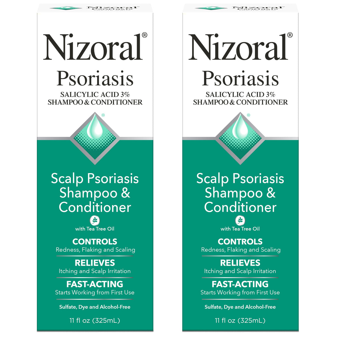 Nizoral Psoriasis Shampoo & Conditioner, 11 Oz, Gentle Scalp Treatment, Relieves Itching and Flaking, Redness and Scaling Effective Scalp Psoriasis Shampoo with Salicylic Acid and Tea Tree Oil