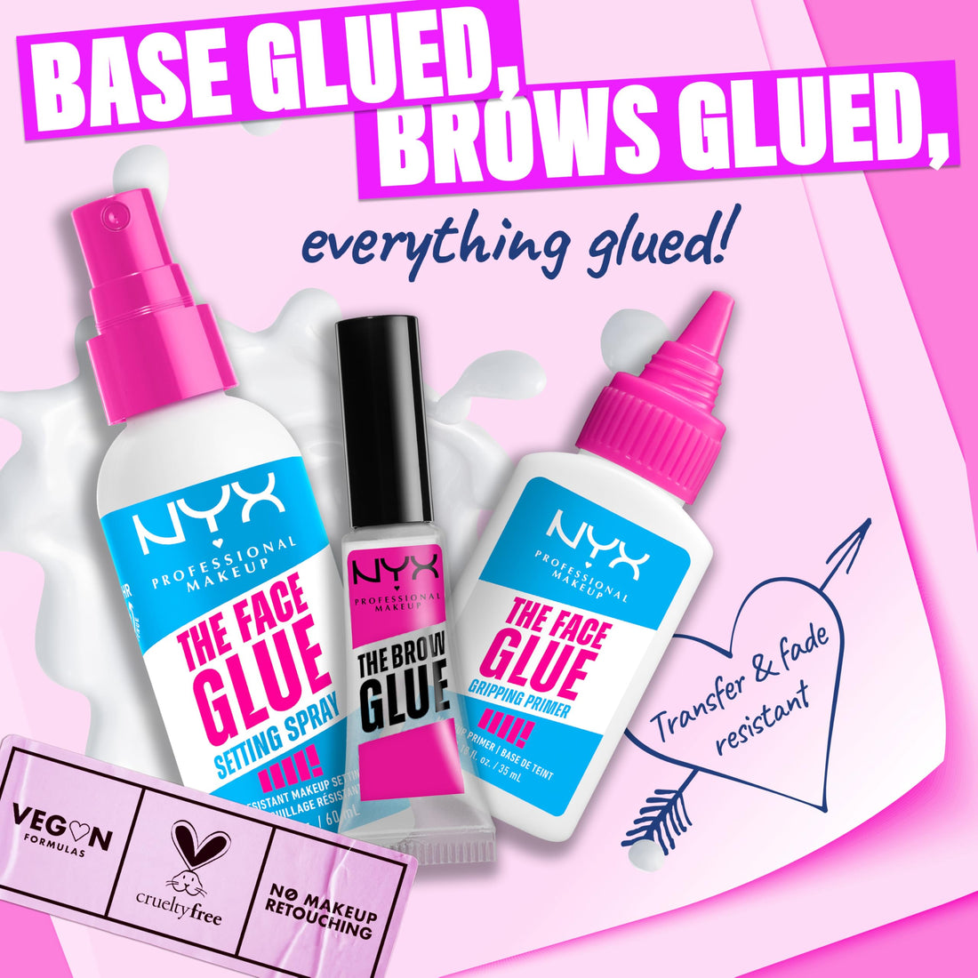NYX Professional Makeup Setting Spray, Makeup Setting Spray, Long-lasting Wear, Transfer Resistant & Waterproof, Dry Naturally, Flawless Makeup Appearance , The Face Glue, 60ml Halalzen