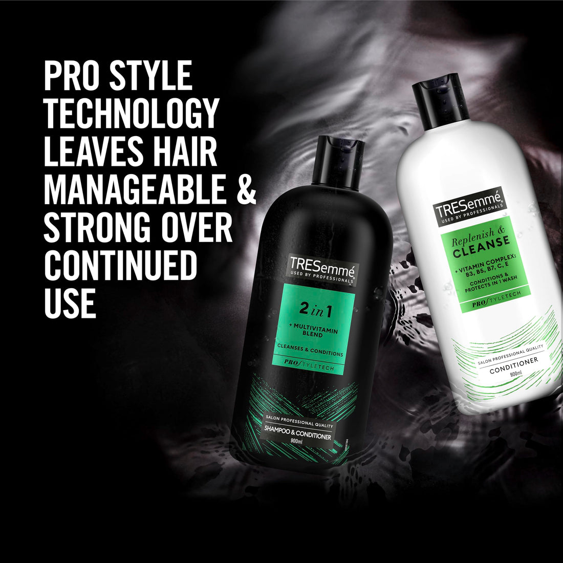 TRESemmé Replenish & Cleanse 2 in 1 Shampoo & Conditioner with multi-vitamin cleansing shampoo for all hair types 900 ml