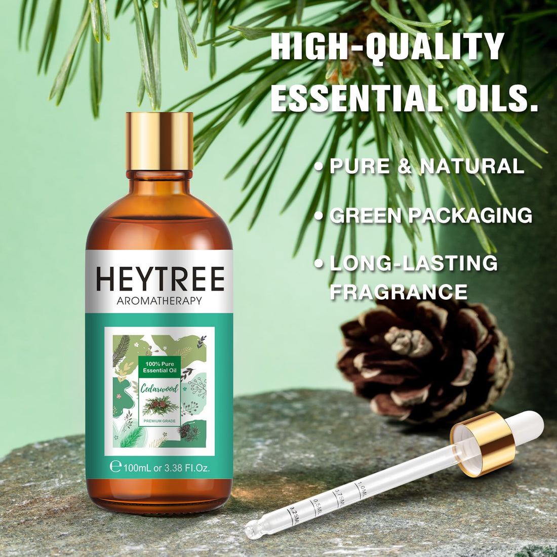 Peppermint Essential Oil 100ml - Pure Natural Essential Oils Strong,Fresh Minty Scent Increases Clarity - Perfect for Aromatherapy,Diffuser, Clear Breathing-Strong Peppermint Oil