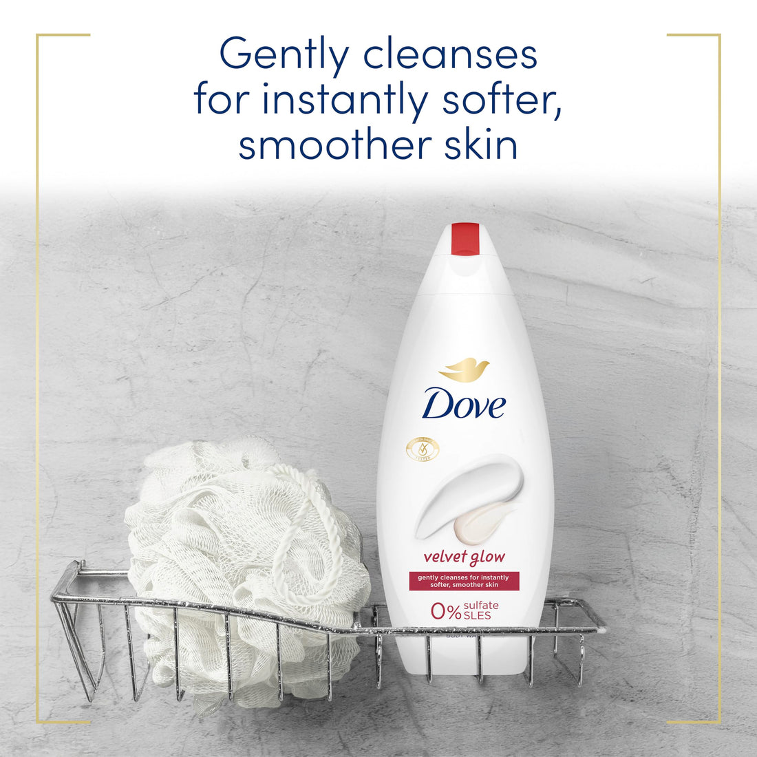 Dove Velvet Glow Body Wash Body Cleanser shower gel with plant-based moisturisers for softer, smoother skin after one shower 6x 450 ml