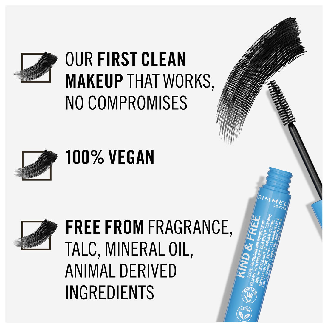 Rimmel Kind + Free Volume & Length Mascara, Black, 7ml Halalzen