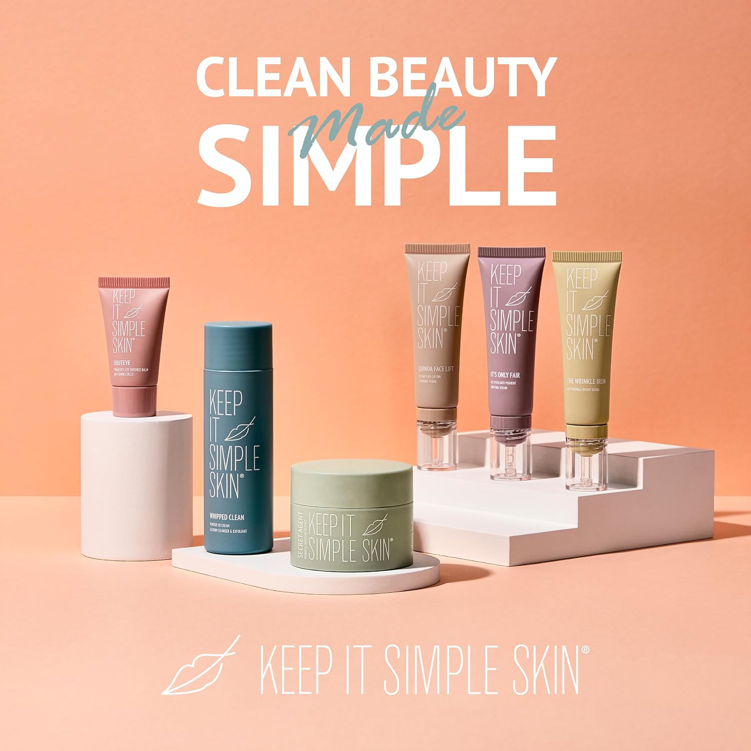 Keep It Simple Skin - Whipped Clean Face Wash, Clean and Exfoliate, Paraben Free, Gentle and Brightening for All Skin Types, Deeply Cleanses with Clinically Proven Actives (30ml)