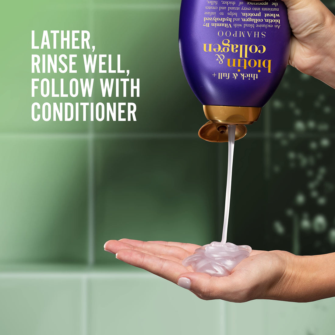 OGX Biotin and Collagen Volumising Hair Shampoo, Thick and Full, with Vitamin B7 Biotin, and Collagen, for Fine Hair, Sulfate Free Surfactants, 385ml