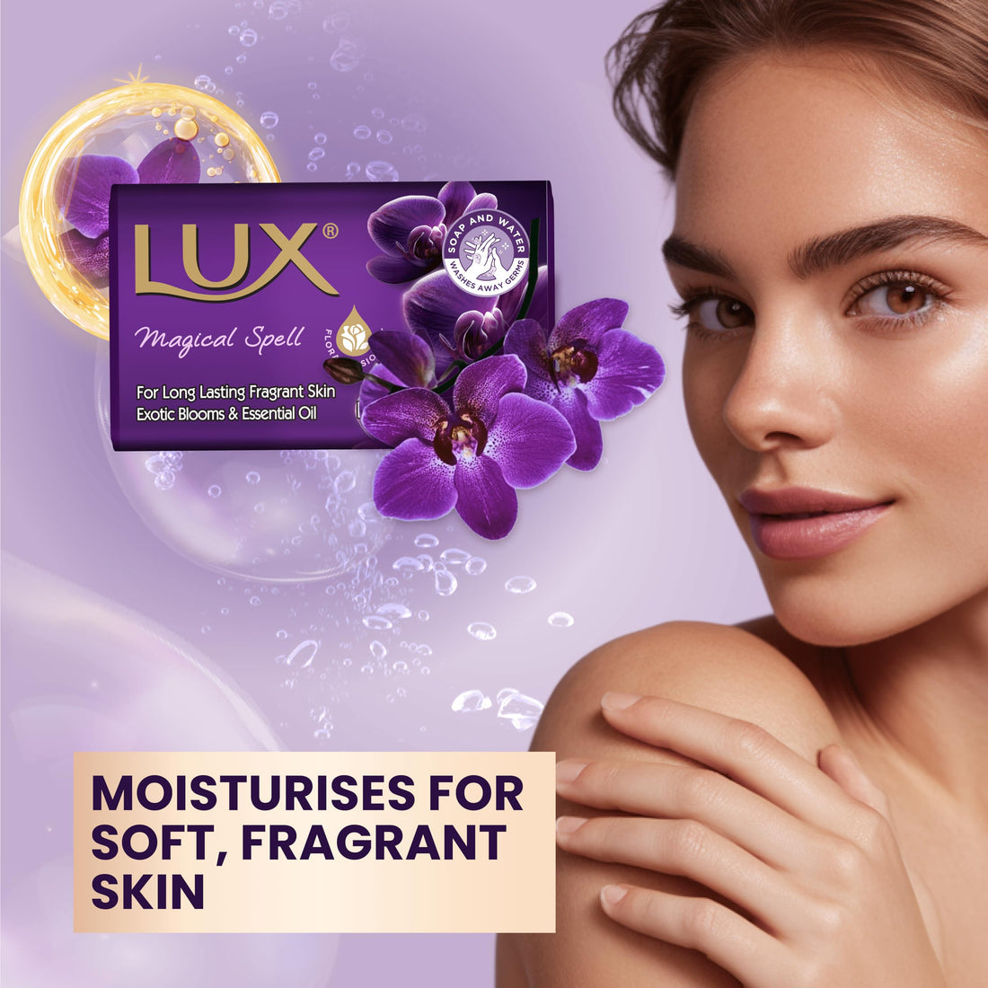 LUX Velvet Touch Soap Bar, Jasmine & Almond Oil, For Smooth Fragrant Skin, 80g (12 Pack) Halalzen