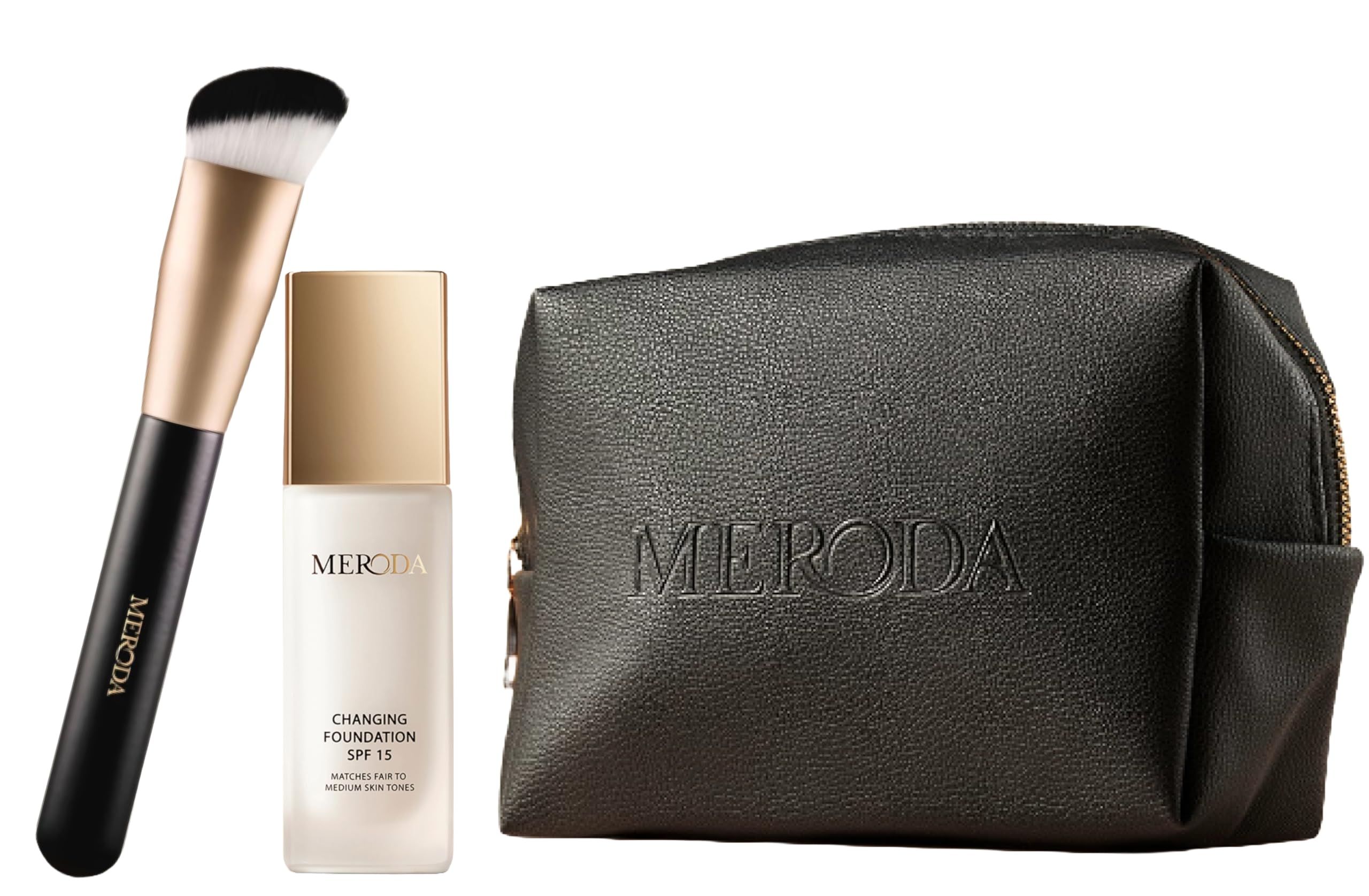 MERODA® Colour Changing Foundation SPF 15 [Light to Medium Skin] - Mature Skin Liquid Makeup - Long Lasting Color Match for Face Halalzen